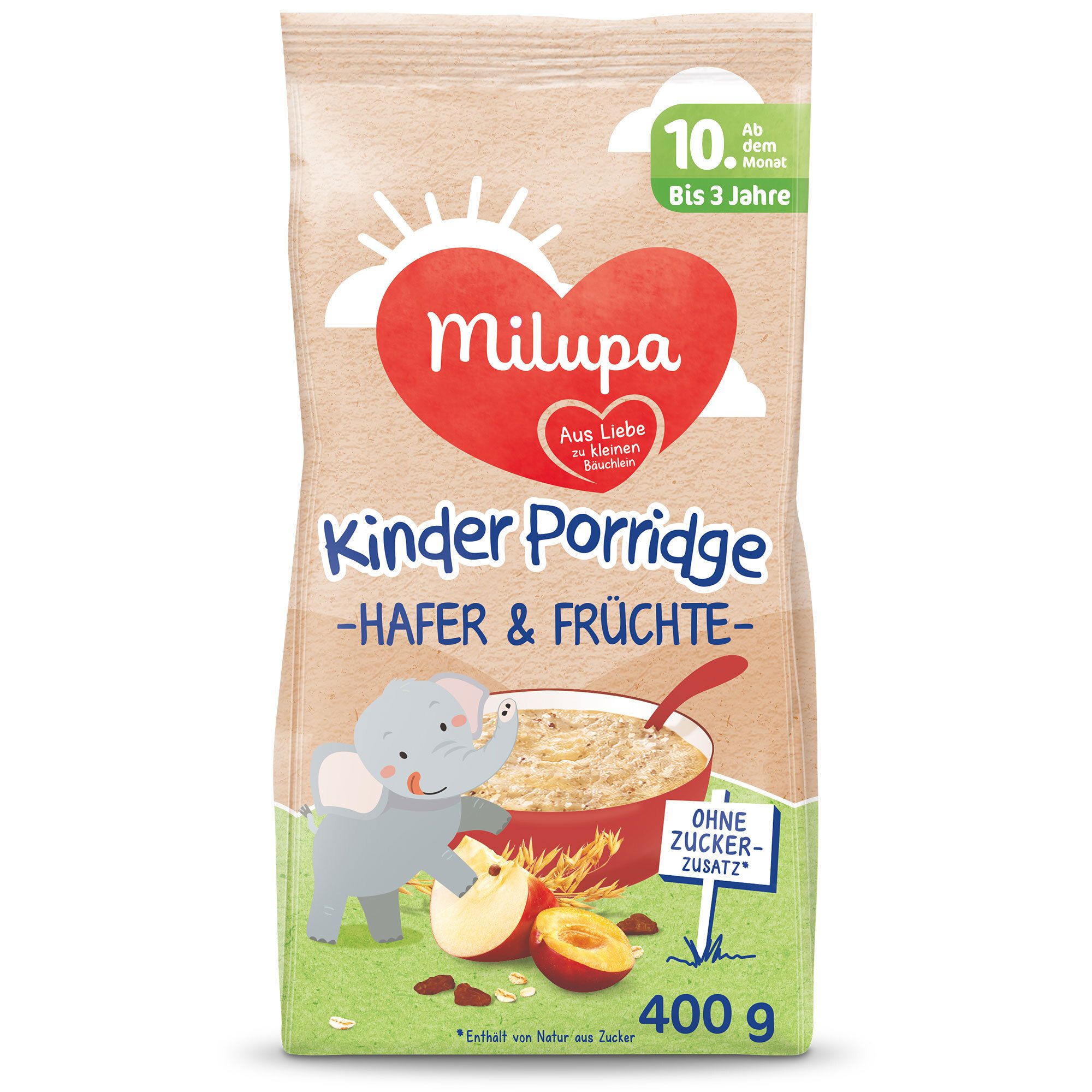 Milupa Kinder Porridge Hafer & Früchte ab dem 10 Monat bis 3 Jahre