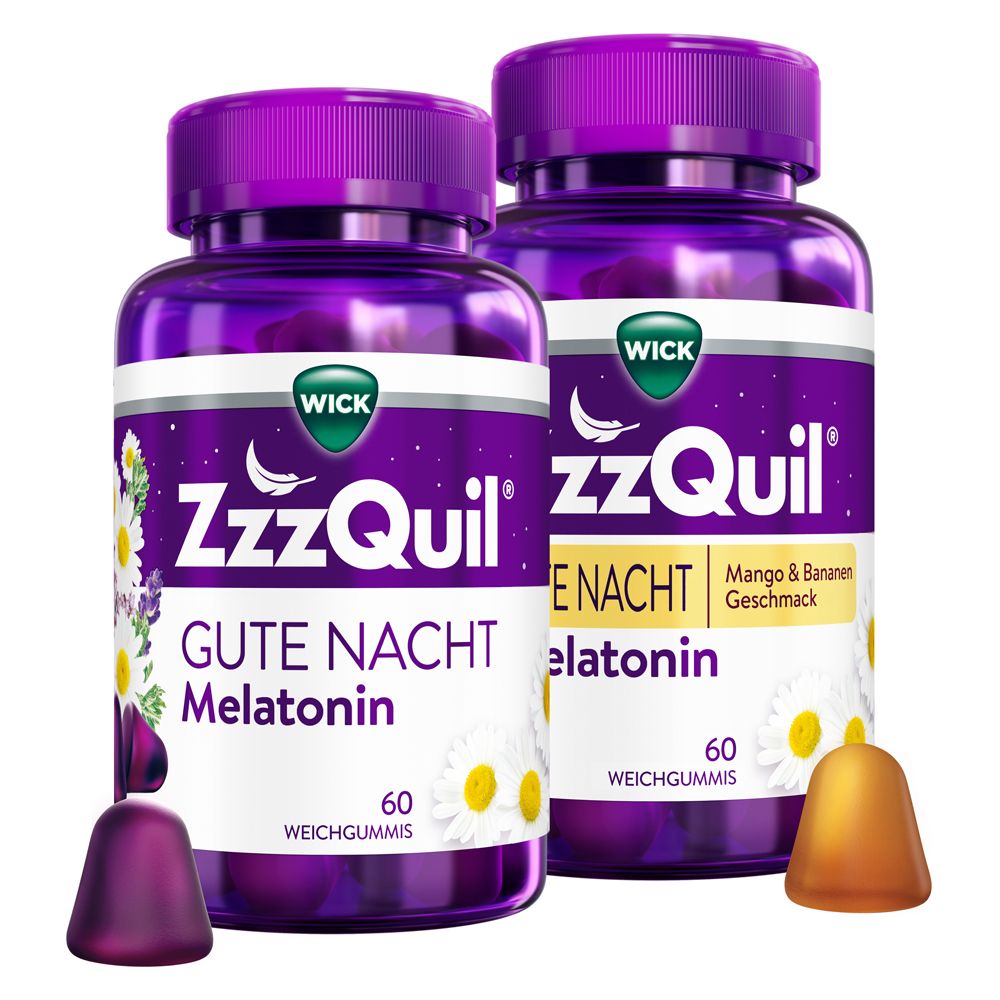 WICK ZzzQuil Gute Nacht mit Melatonin Mango-Banane + WICK ZzzQuil Gute Nacht mit Melatonin