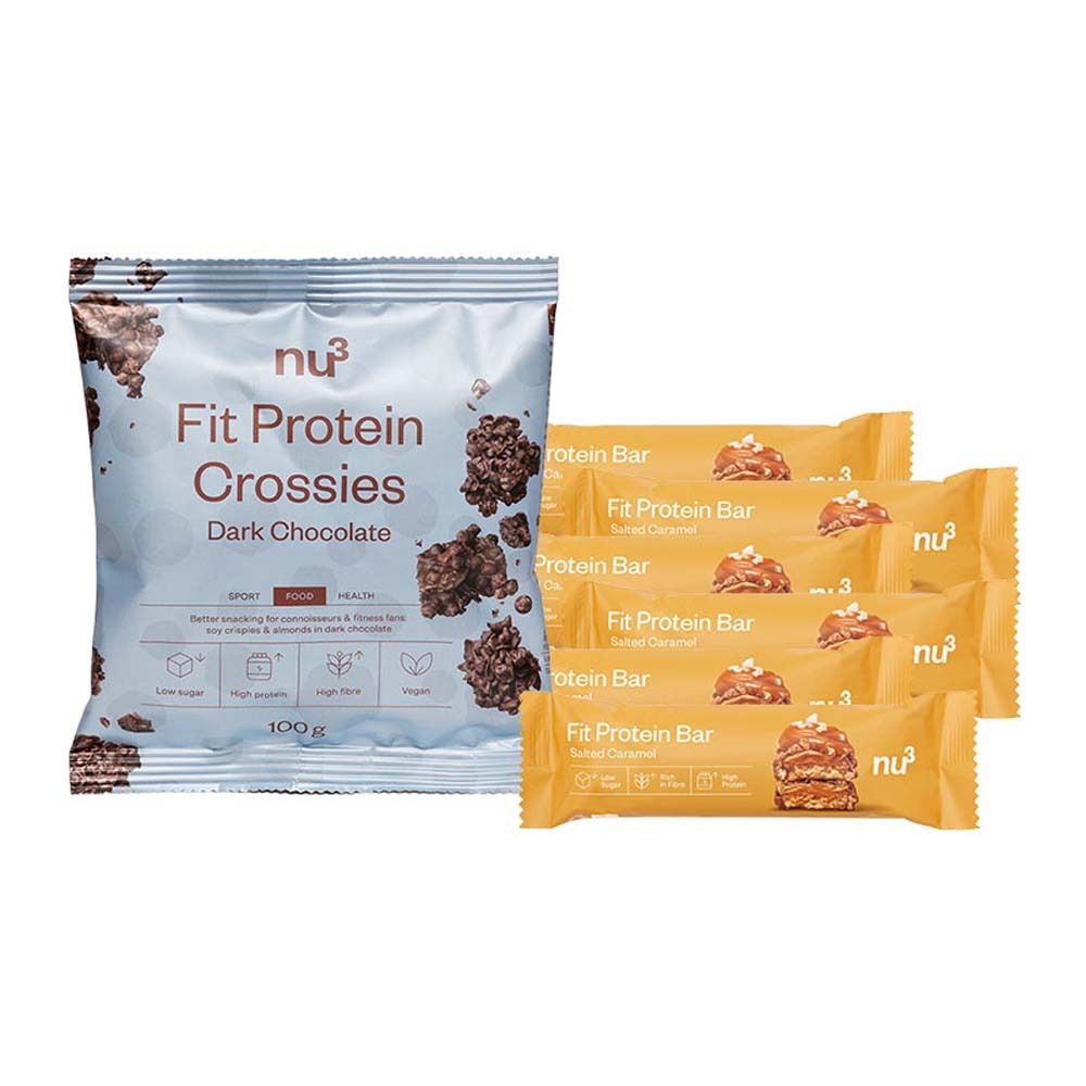 nu3 Fit Protein Bar, Salted Caramel + Protein Crossies