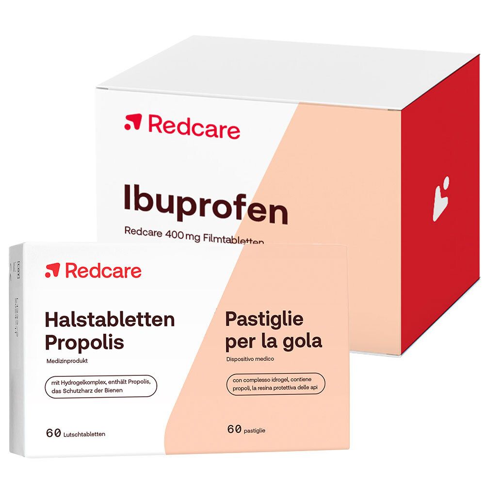 Redcare Halstabletten Propolis + Redcare Ibuprofen 400 mg