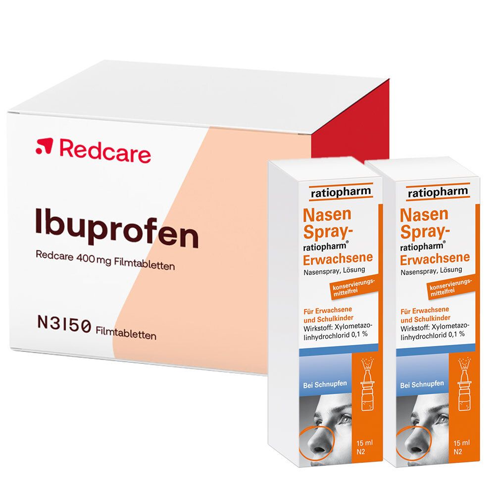 NasenSpray ratiopharm® Erwachsene + Redcare Ibuprofen 400 mg