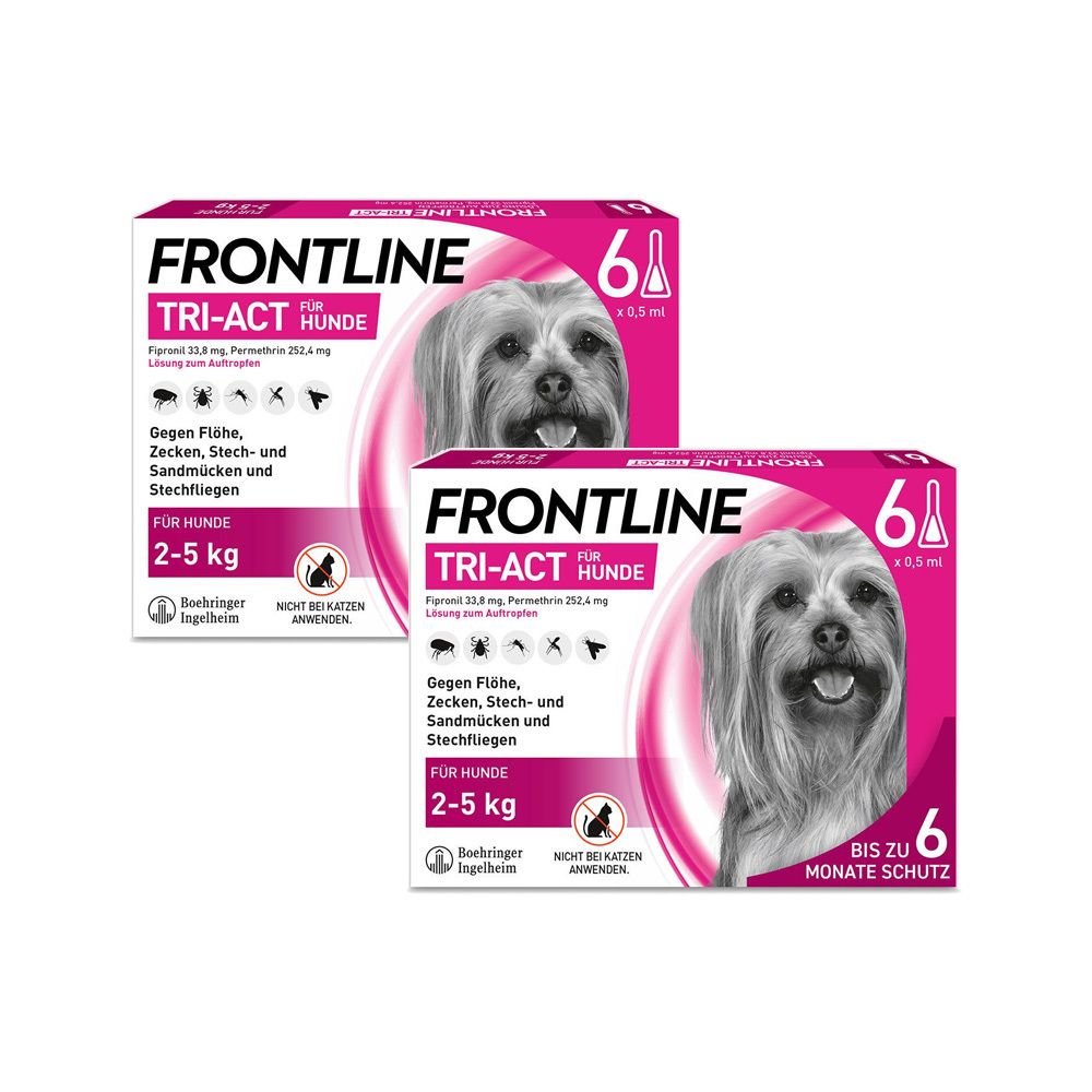 FRONTLINE TRI-ACT® gegen Zecken, Flöhe und fliegende Insekten beim Hund (2-5kg)