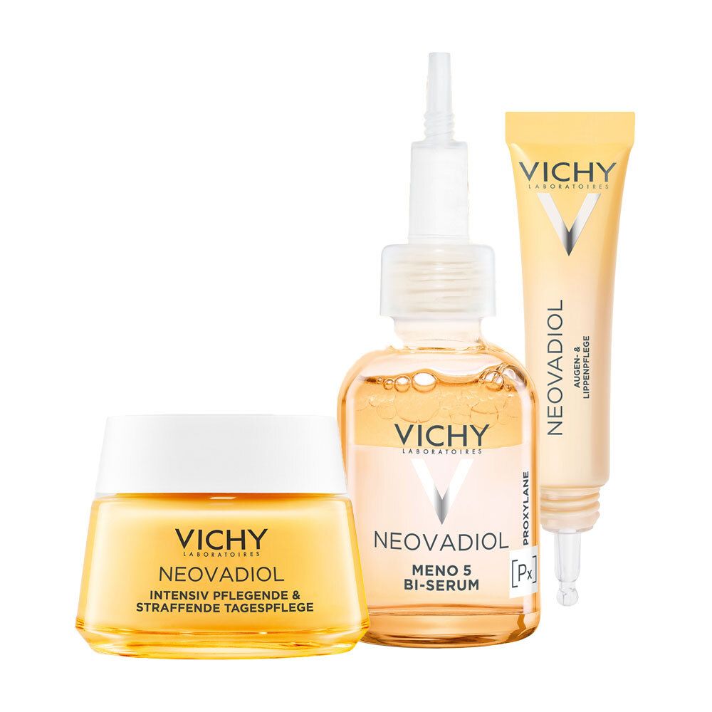 Vichy Neovadiol Nach den Wechseljahren Tag + Vichy NEOVADIOL MENO 5 BI-SERUM + Vichy Neovadiol Augen- und Lippenpflege