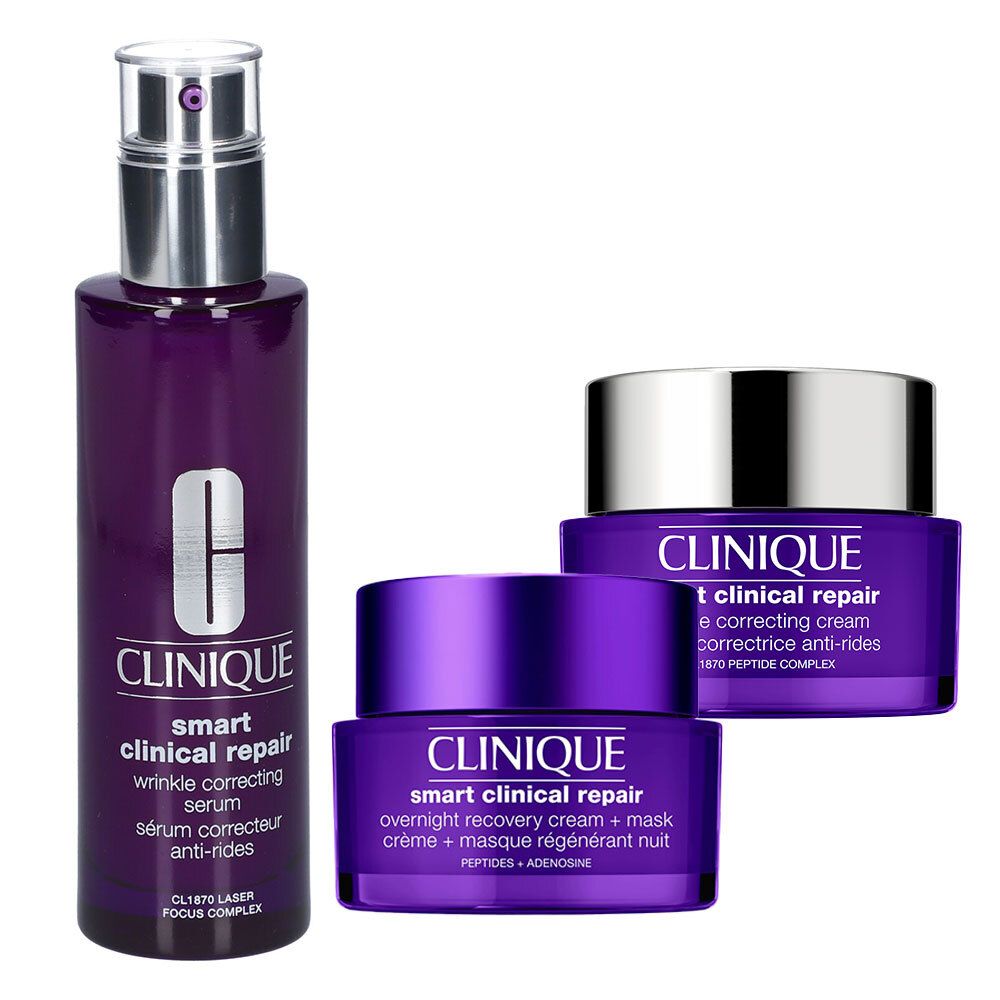Clinique Smart Clinical Repair Wrinkle Correcting Serum + Clinique Smart Clinical Repair™ Overnight Recovery Cream + Mask + CLINIQUE Smart Clinical Repair™ Creme