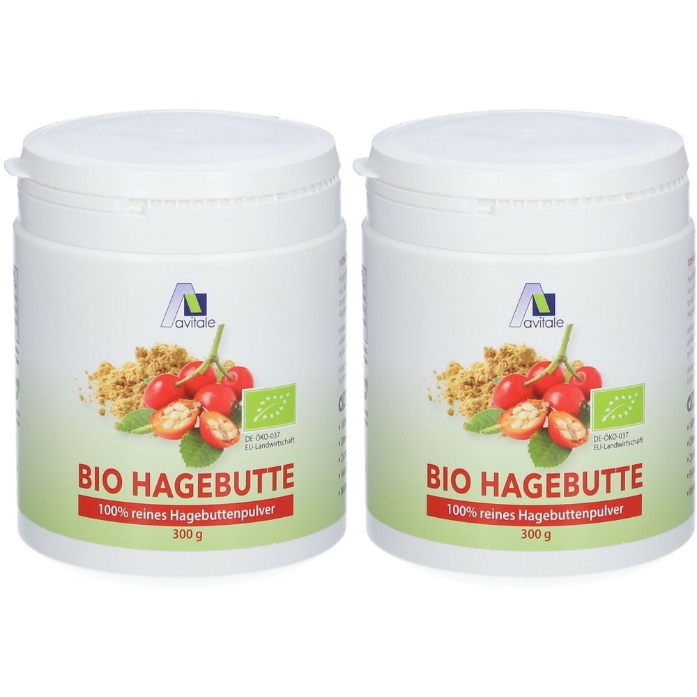 Avitale Hagebutten-Pulver-100% reine Bio-Qualität ohne Zusatzstoffe und Aromen