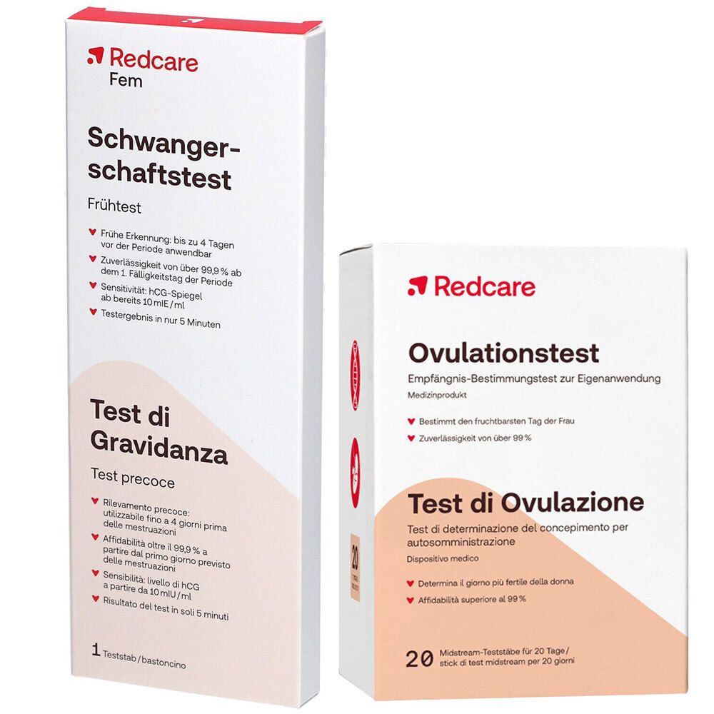 Redcare® Ovulationstest Urin + Schwangerschaftstest Frühtest
