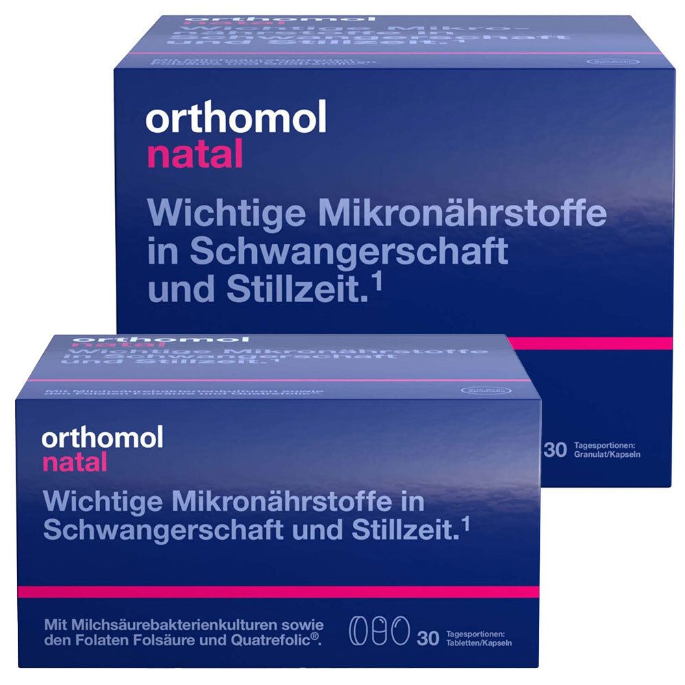 Orthomol Natal Granulat/Kapseln + Orthomol Natal Tabletten/Kapseln - Mikronährstoffe für Schwangerschaft und Stillzeit