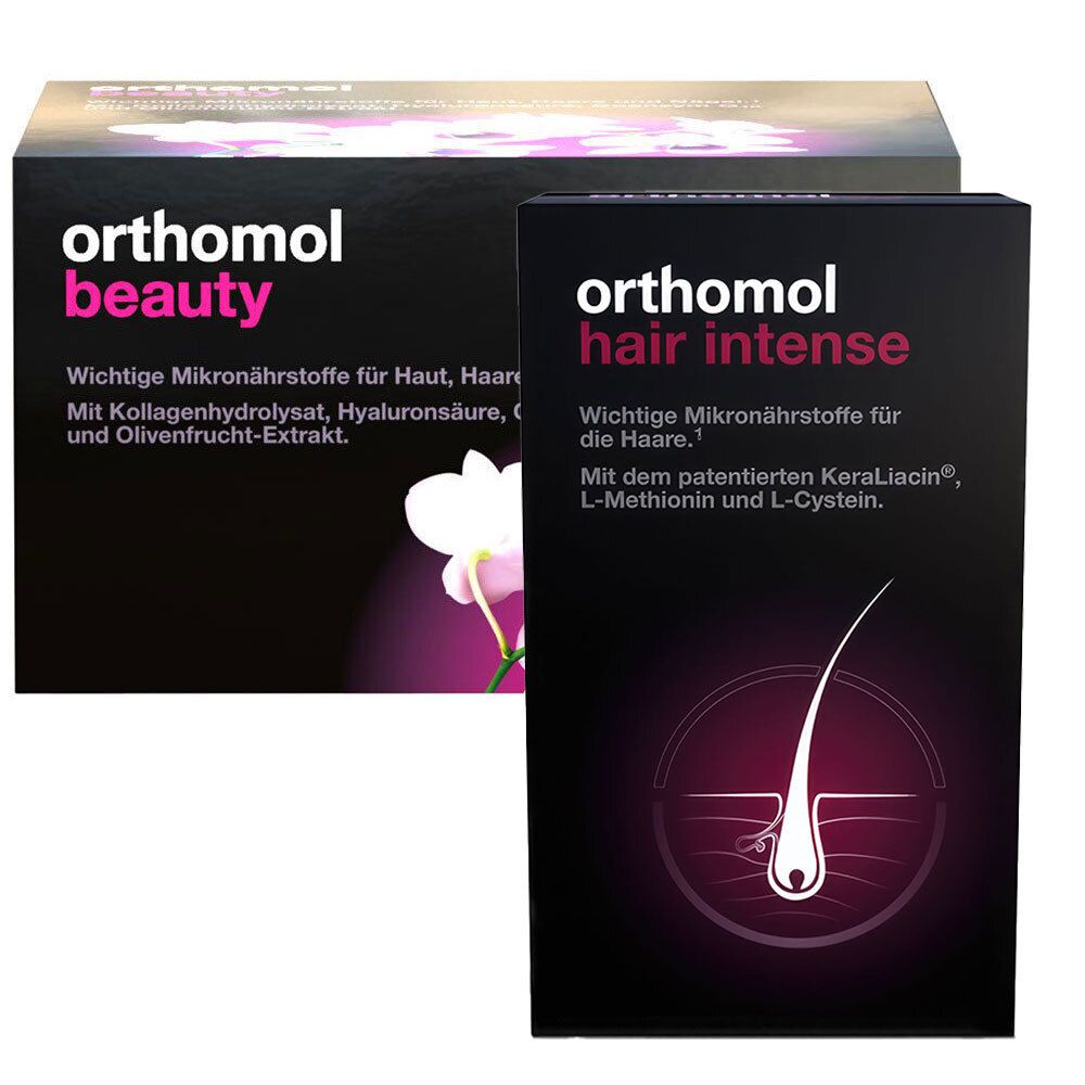 Orthomol Beauty Nachfüllpackung mit Trinkampullen + Orthomol Hair Intense Set
