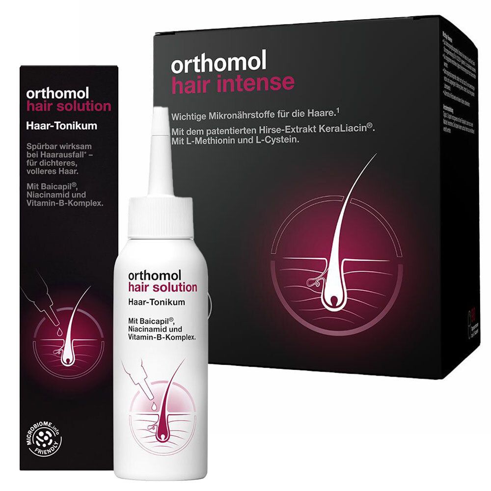 Orthomol Hair Intense Kapseln + Orthomol Hair Solution Set