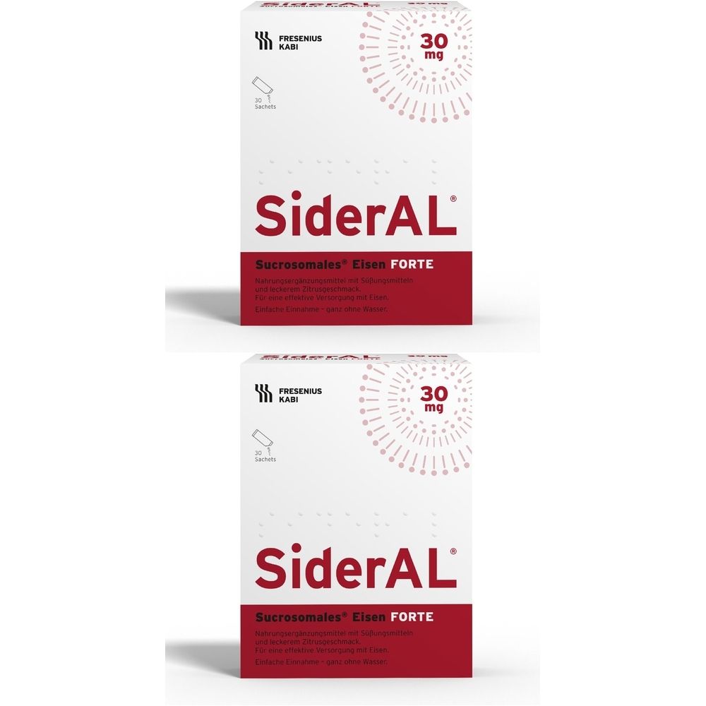 SiderAL® Eisen Forte 30mg Zitrus mit Vitamin C | Nahrungsergänzungsmittel bei erhöhtem Eisenbedarf in der Schwangerschaft