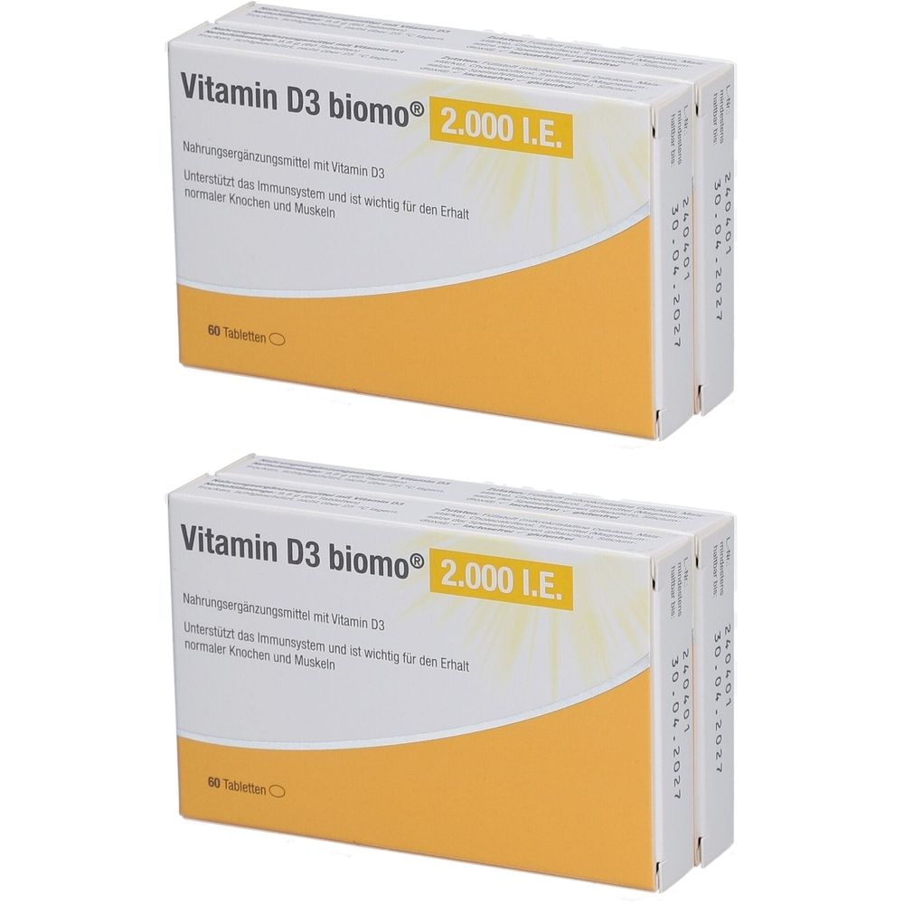 Vitamin D3 biomo 2.000 I.E. Kapseln Nahrungsergänzungsmittel