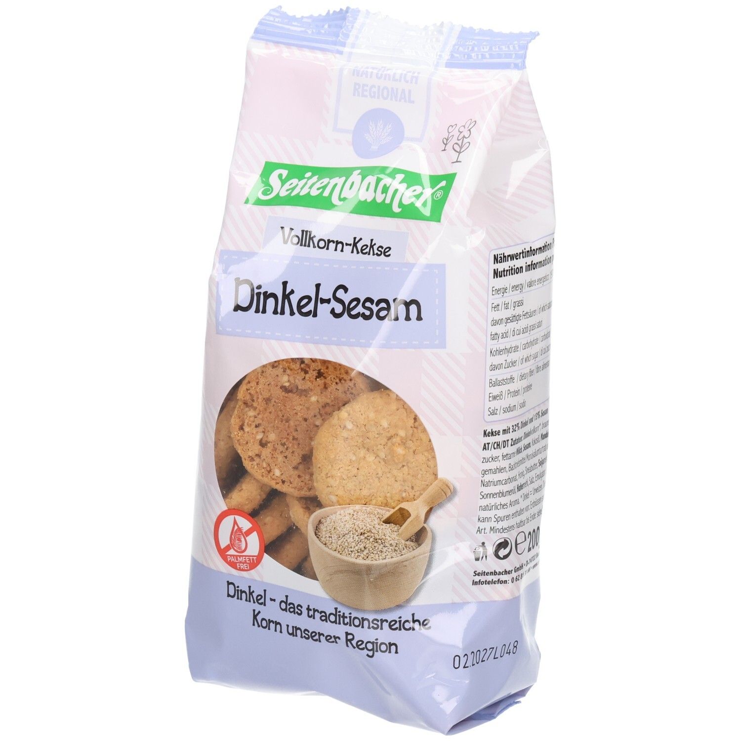 Seitenbacher® Vollkorn-Kekse DINKEL-SESAM