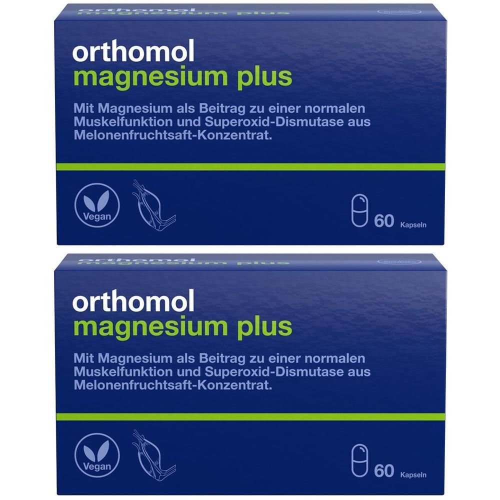 Orthomol Magnesium Plus - für eine normale Muskelfunktion - mit 150 mg Magnesium und Superoxid-Dismutase aus Melonenfruchtsaft-Konzentrat