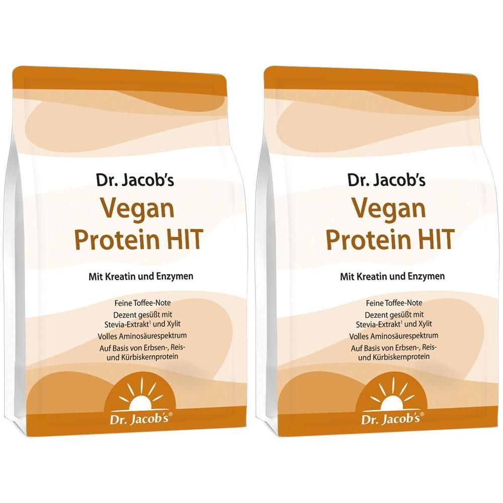 Dr. Jacob's Vegan Protein HIT Proteinpulver ohne Soja + Kreatin + Enzyme