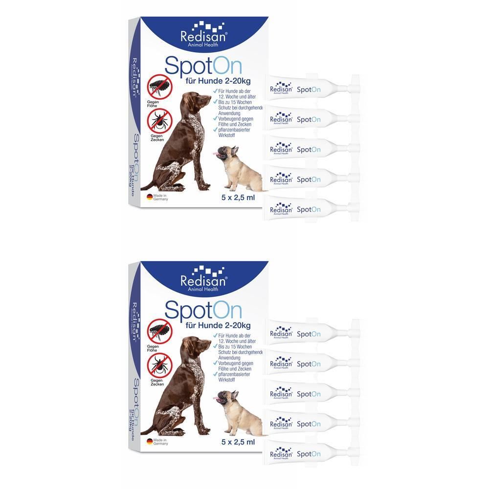 Redisan® Spot on Hund - Pflanzenbasiertes Zeckenmittel - OHNE CHEMIE - Effektiver Schutz vor Zecken, Flöhen und Insekten - Zeckenschutz Hund ohne Nebenwirkung - Bis zu 15 Wochen Schutz