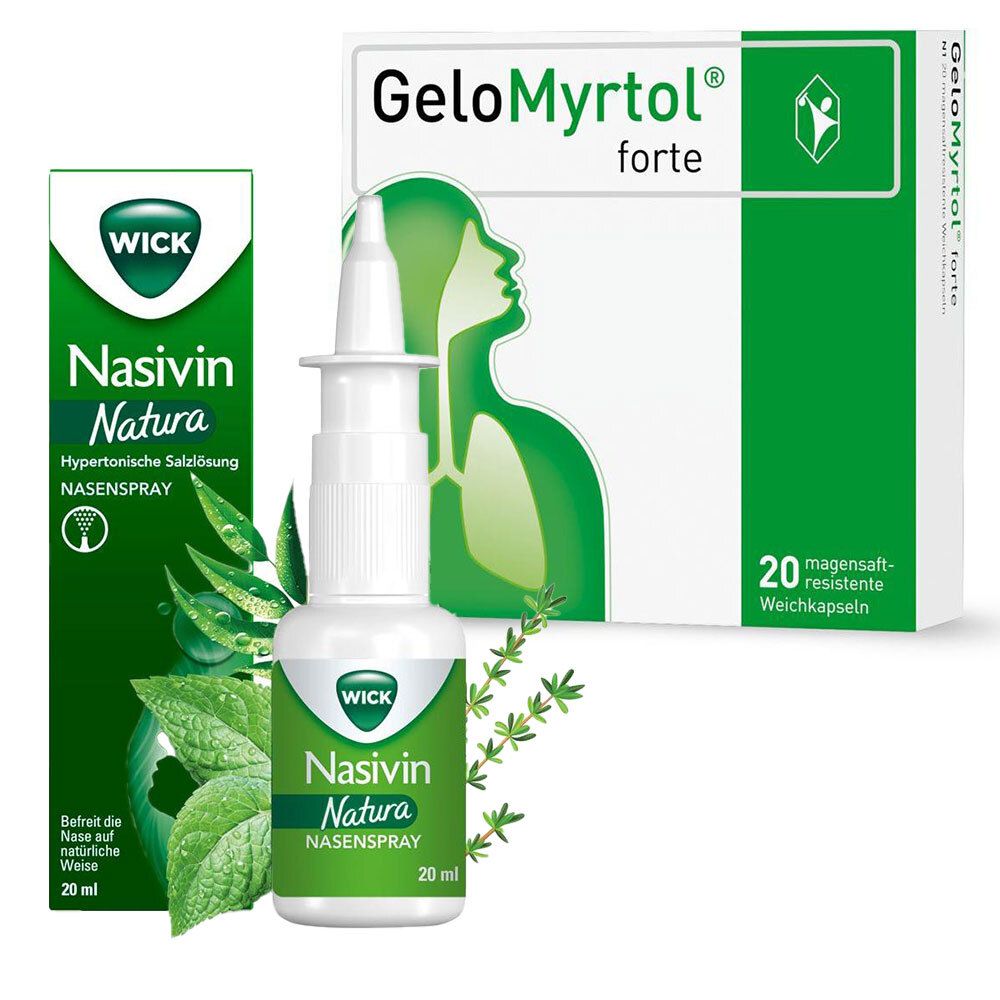 WICK Nasivin Natura Nasenspray, abschwellendes Nasenspray + GeloMyrtol® forte
