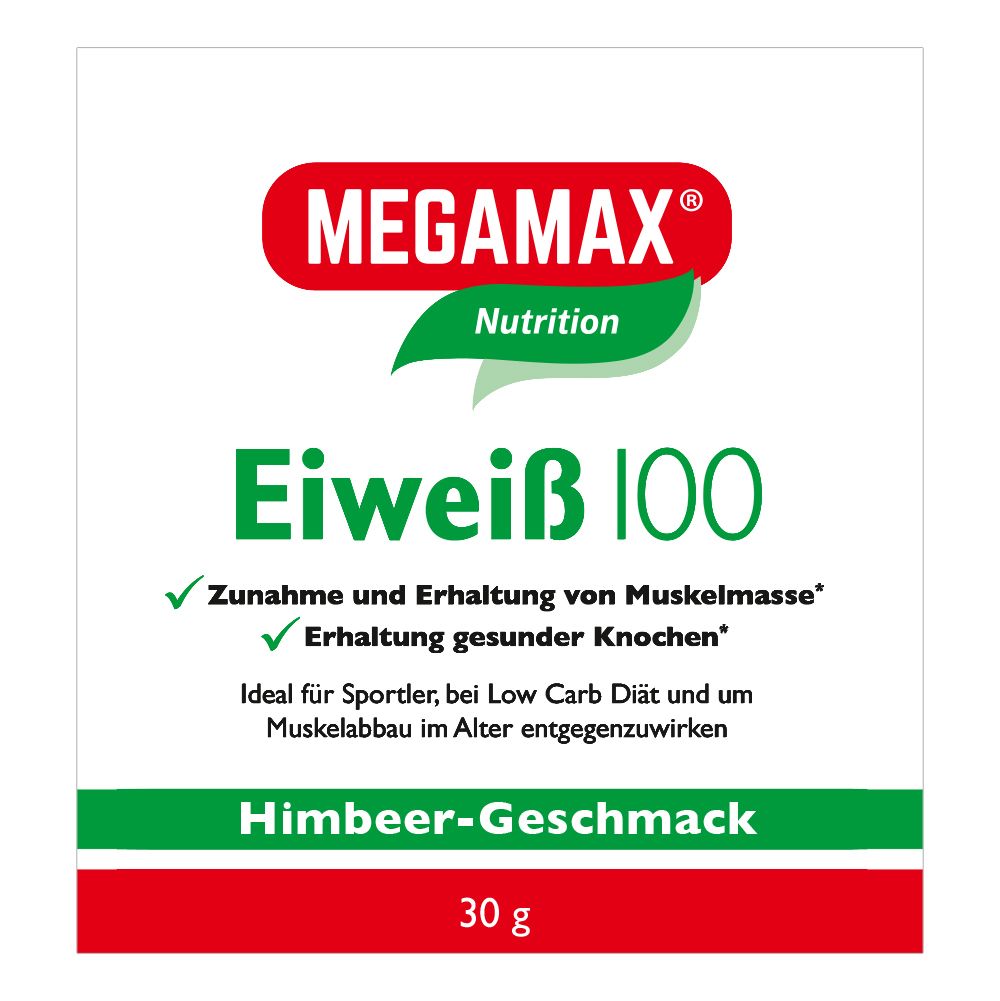 MEGAMAX® Nutrition Eiweiß 100 Himbeer-Geschmack