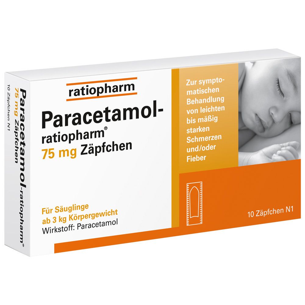Paracetamol-ratiopharm® 75 mg Zäpfchen