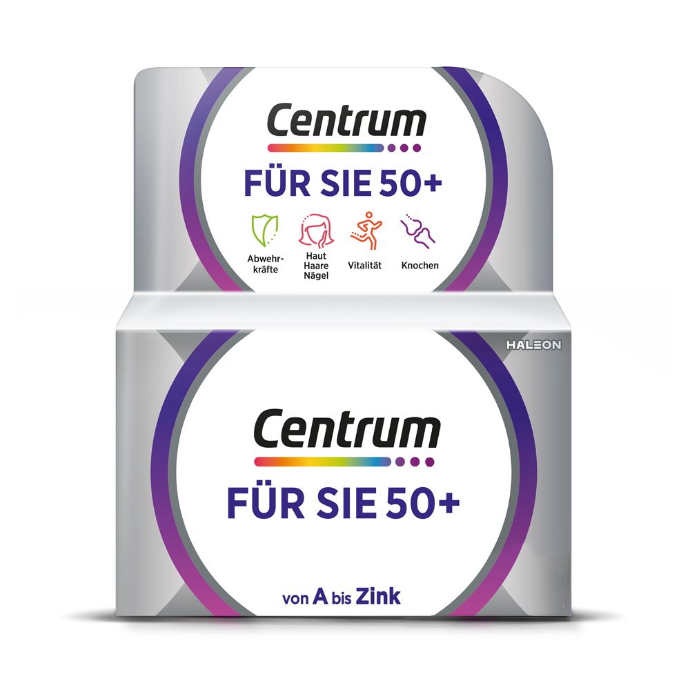 Centrum Für Sie 50+, Multivitamin – Hochwertiges Nahrungsergänzungsmittel mit Mikronährstoffen – Speziell für Frauen ab 50 – Vitamine, Mineralstoffe, Spurenelemente