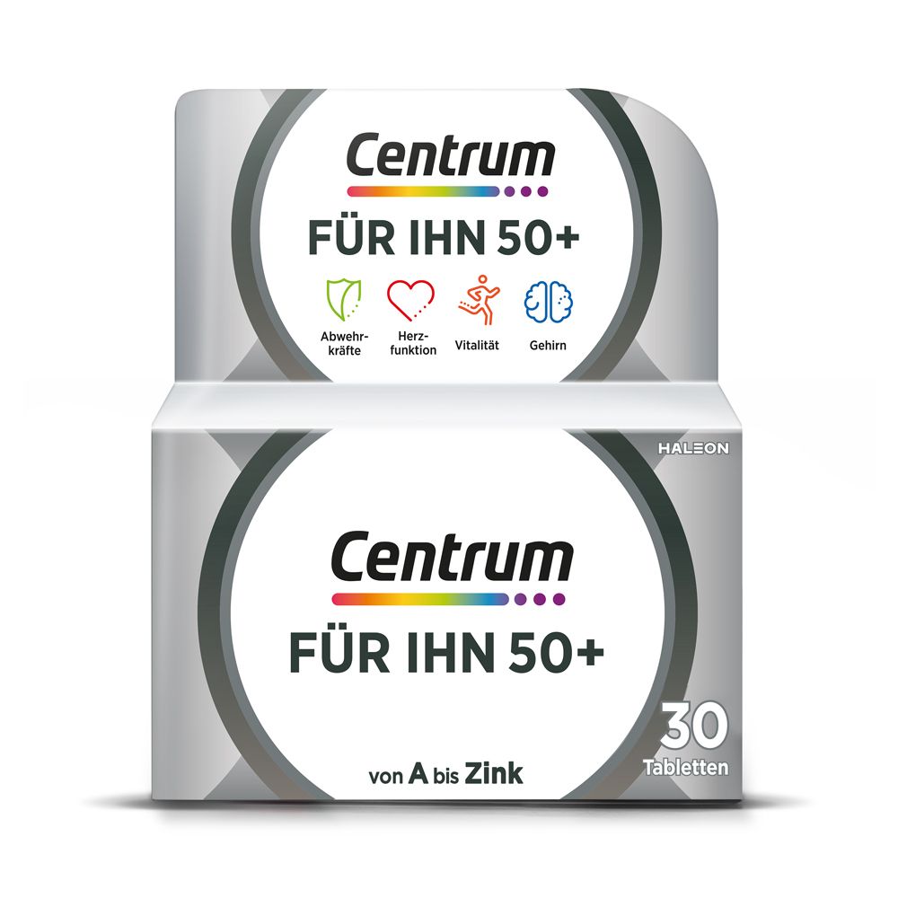 Centrum Für Ihn 50+ Multivitamin – Hochwertiges Nahrungsergänzungsmittel mit Mikronährstoffen – Speziell für Männer ab 50 – Vitamine, Mineralstoffe, Spurenelemente