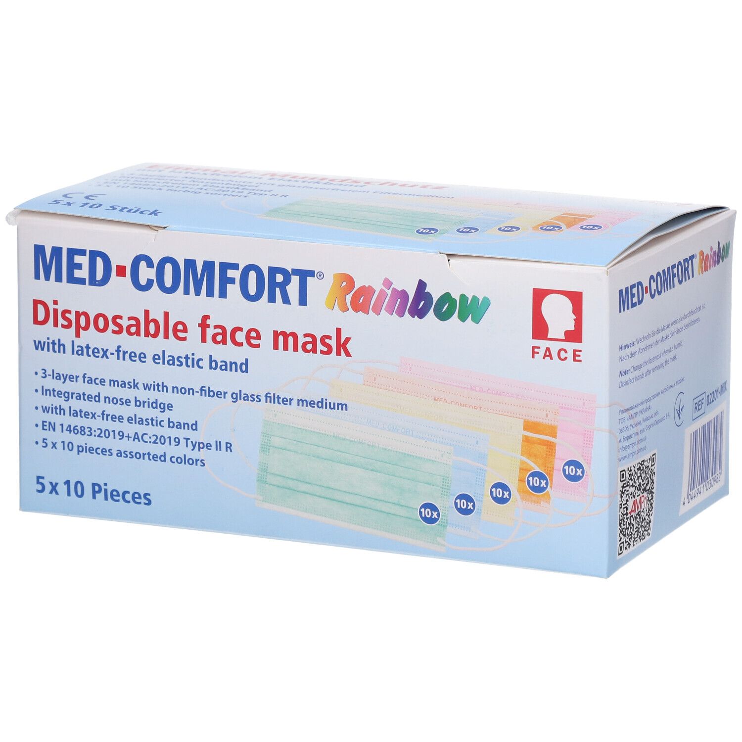 Med Comfort Mundschutz Rainbow Farbmix