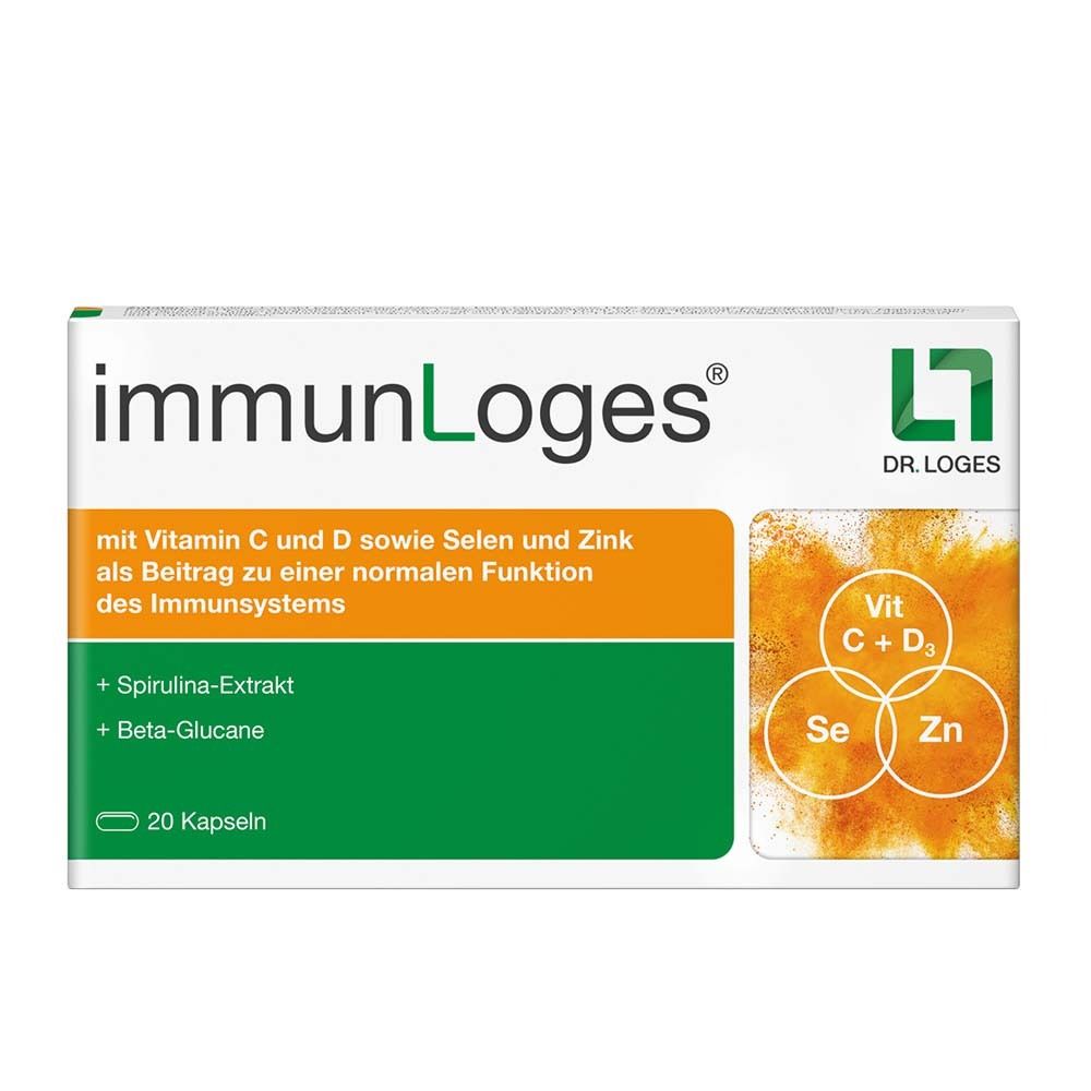 immunLoges - Unterstützt das Immunsystem mit Vitamin C, Vitamin D, Zink und Selen sowie hochwertigen Naturstoffen