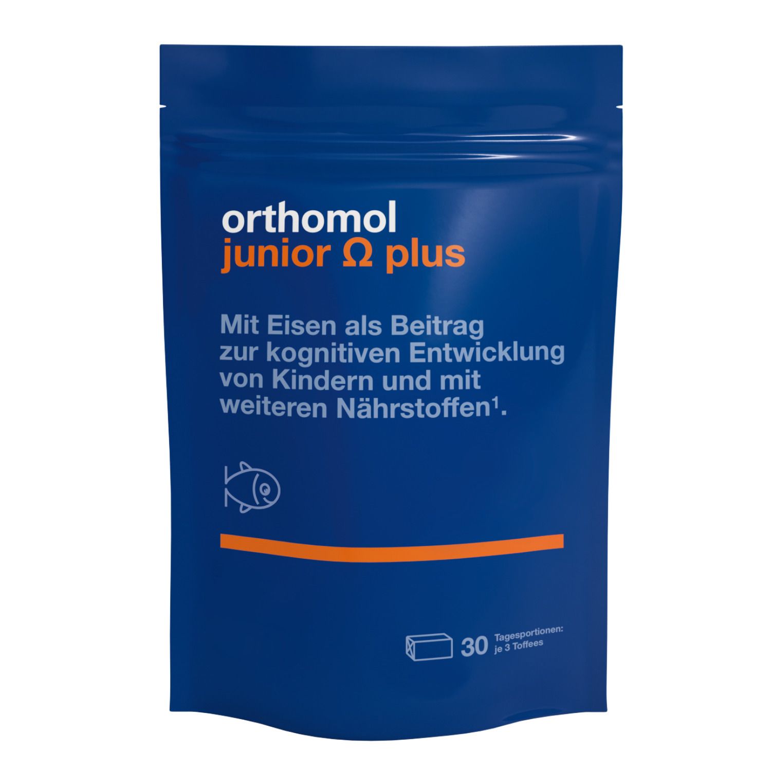 Orthomol junior Omega plus - zur kognitiven Entwicklung bei Kindern - mit Eisen, Omega-3-Fettsäuren und Vitamin B12