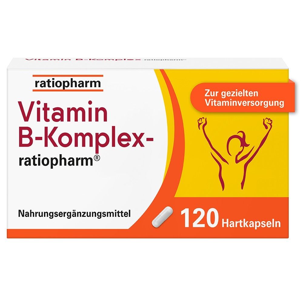 Vitamin B-Komplex-ratiopharm® Hartkapseln: Gut versorgt mit allen 8 B-Vitaminen in nur einer Kapsel. B-Vitamine für Energie* und Vitalität**