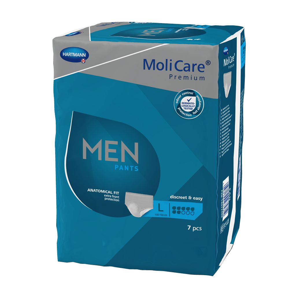 Molicare Premium MEN Pants 7 Tropfen L, die Pants wurden speziell für Männer entwickelt. In der Handhabung wie normale Unterwäsche