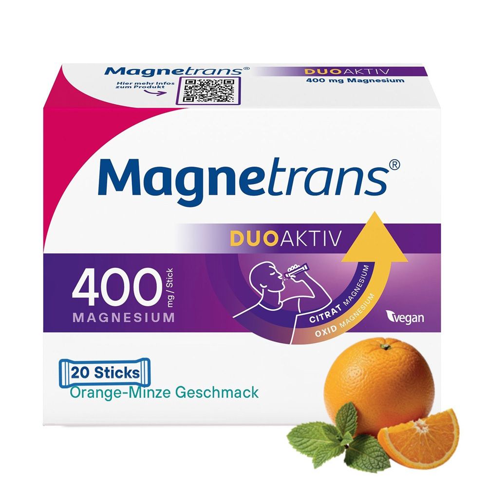 Magnetrans® DUOAKTIV 400mg Nahrungsergänzungsmittel – mit der 2-fach Kombination Magnesium-Citrat und Magnesium-Oxid