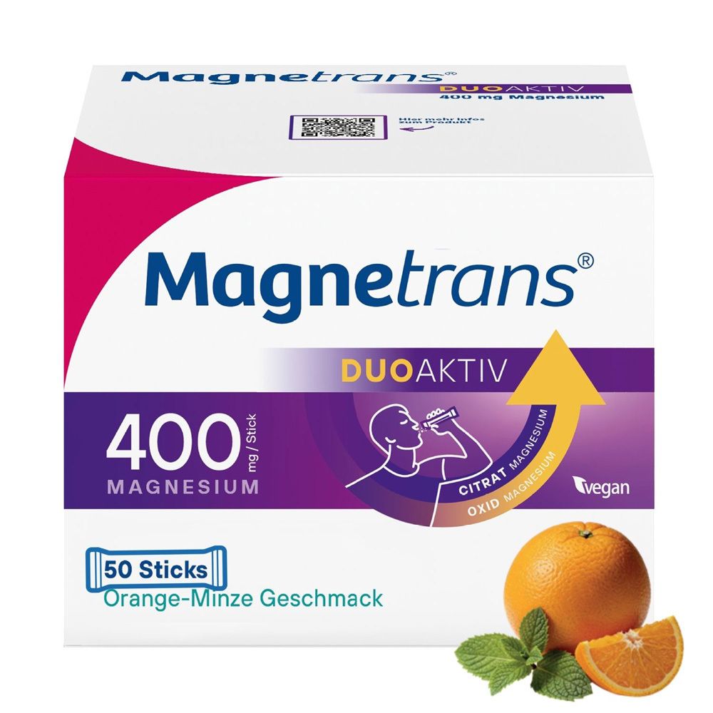 Magnetrans® DUOAKTIV 400mg Nahrungsergänzungsmittel – mit der 2-fach Kombination Magnesium-Citrat und Magnesium-Oxid
