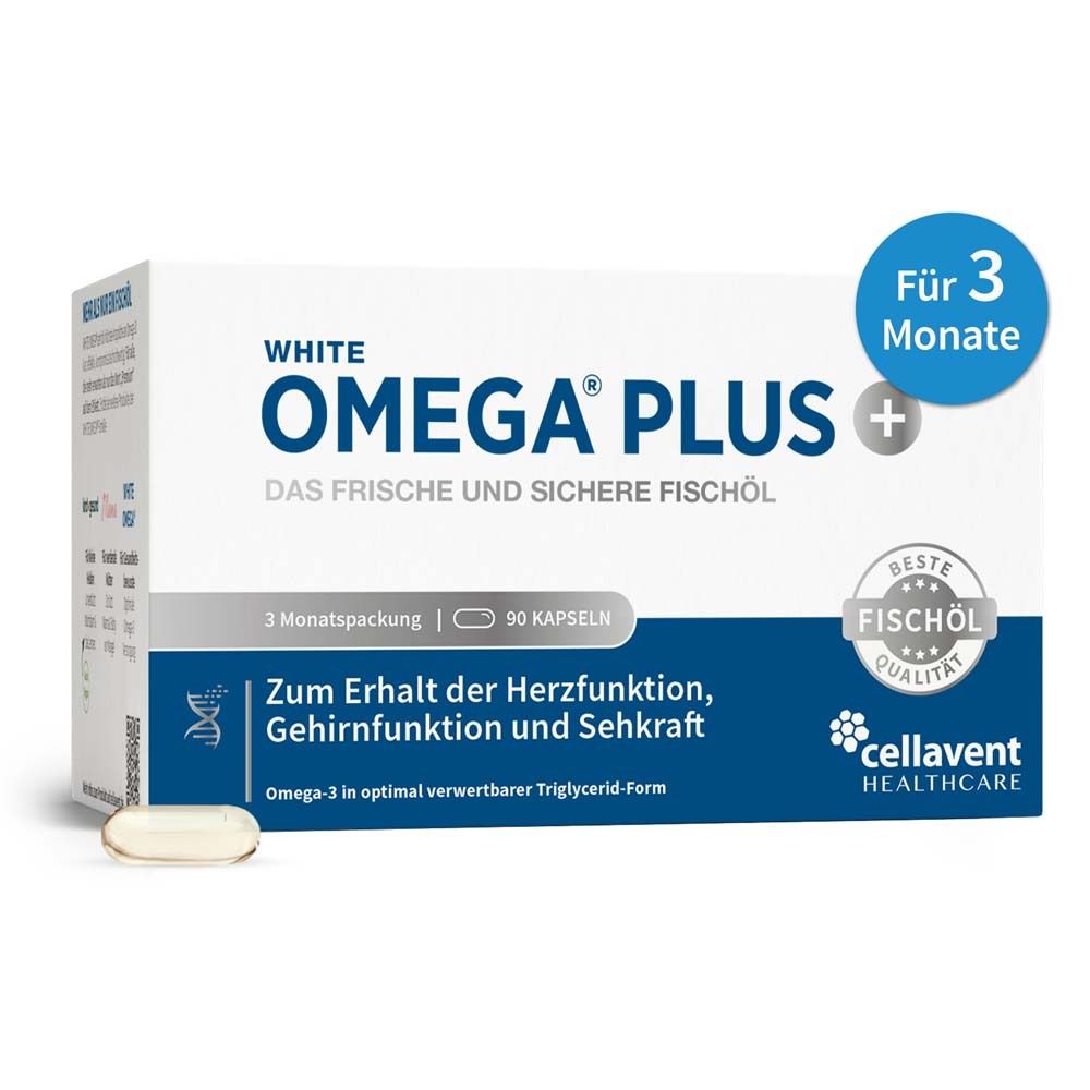 White Omega® PLUS Hochdosierte Omega 3 Fischöl Kapseln