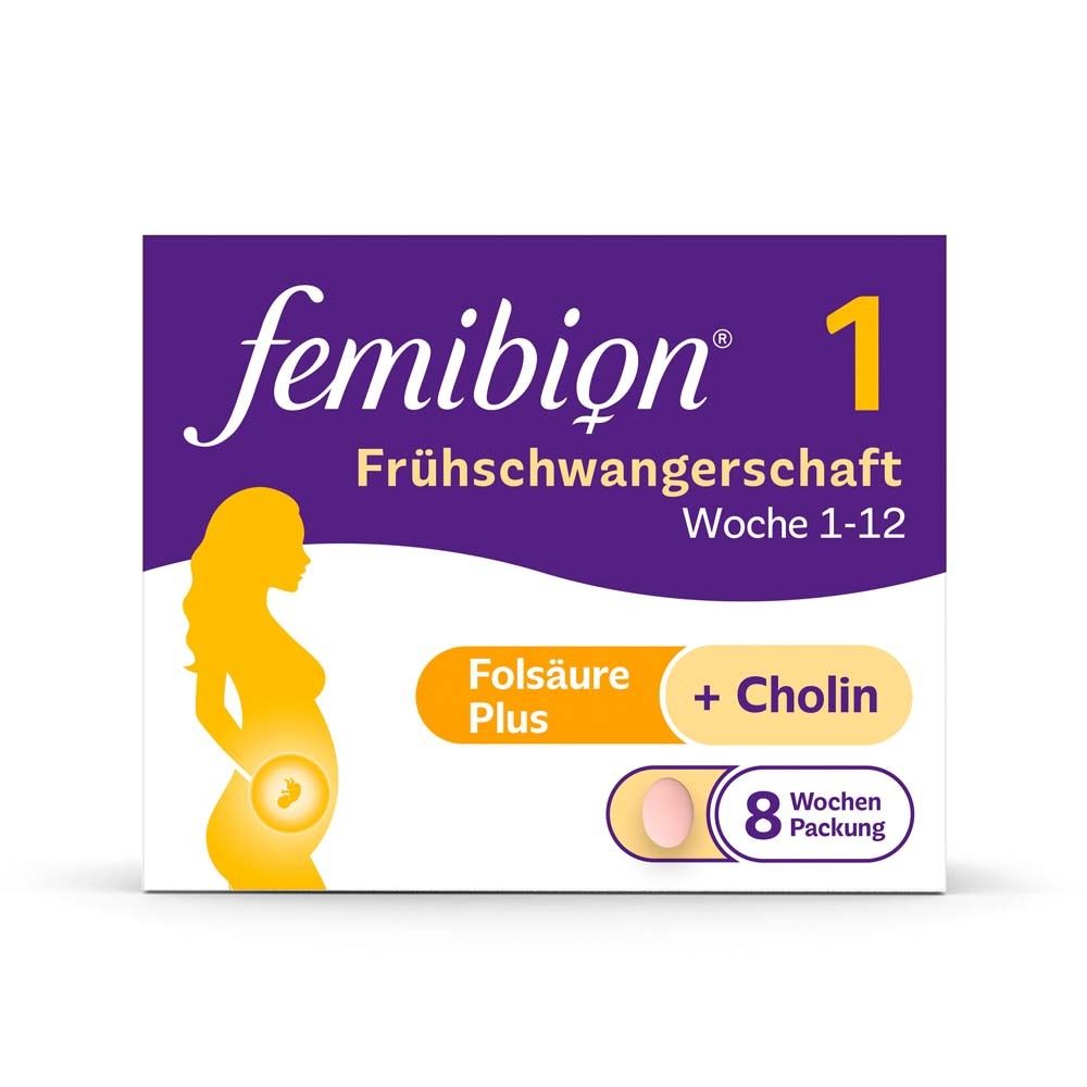 Femibion® 1 Frühschwangerschaft Nahrungsergänzung, SSW 1-12, Folsäure