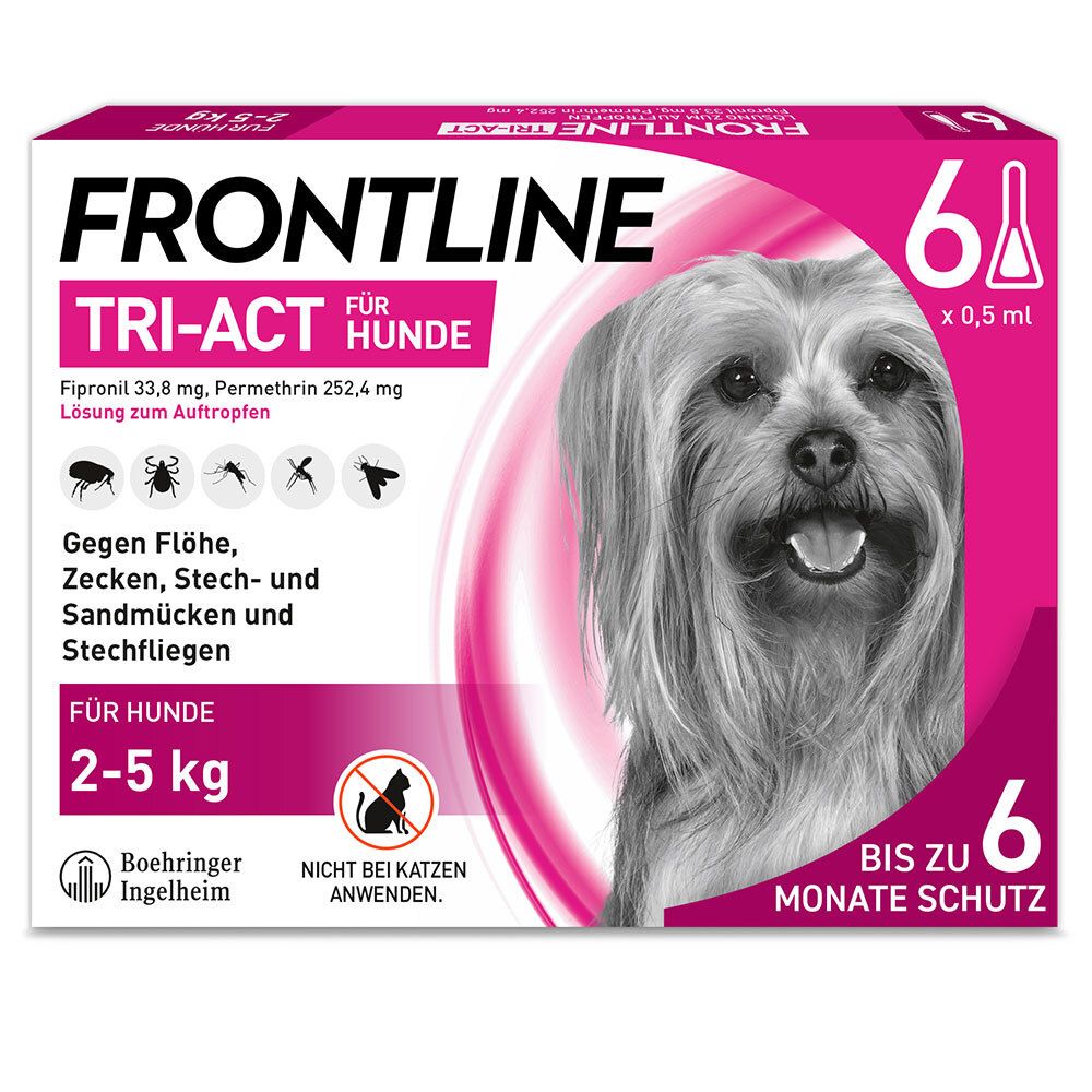 FRONTLINE TRI-ACT® gegen Zecken, Flöhe und fliegende Insekten beim Hund (2-5kg)