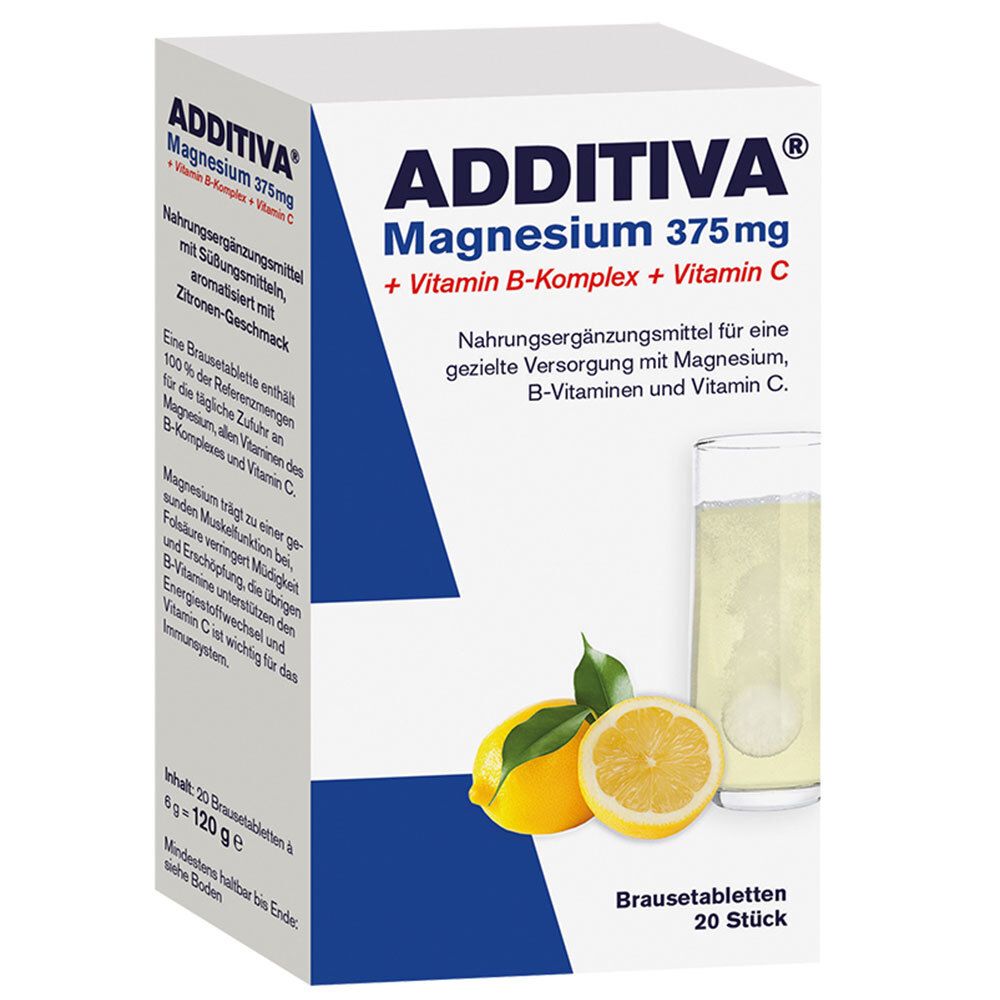 ADDITIVA Magnesium 375 mg Vitamin B Komplex + Vitamin C