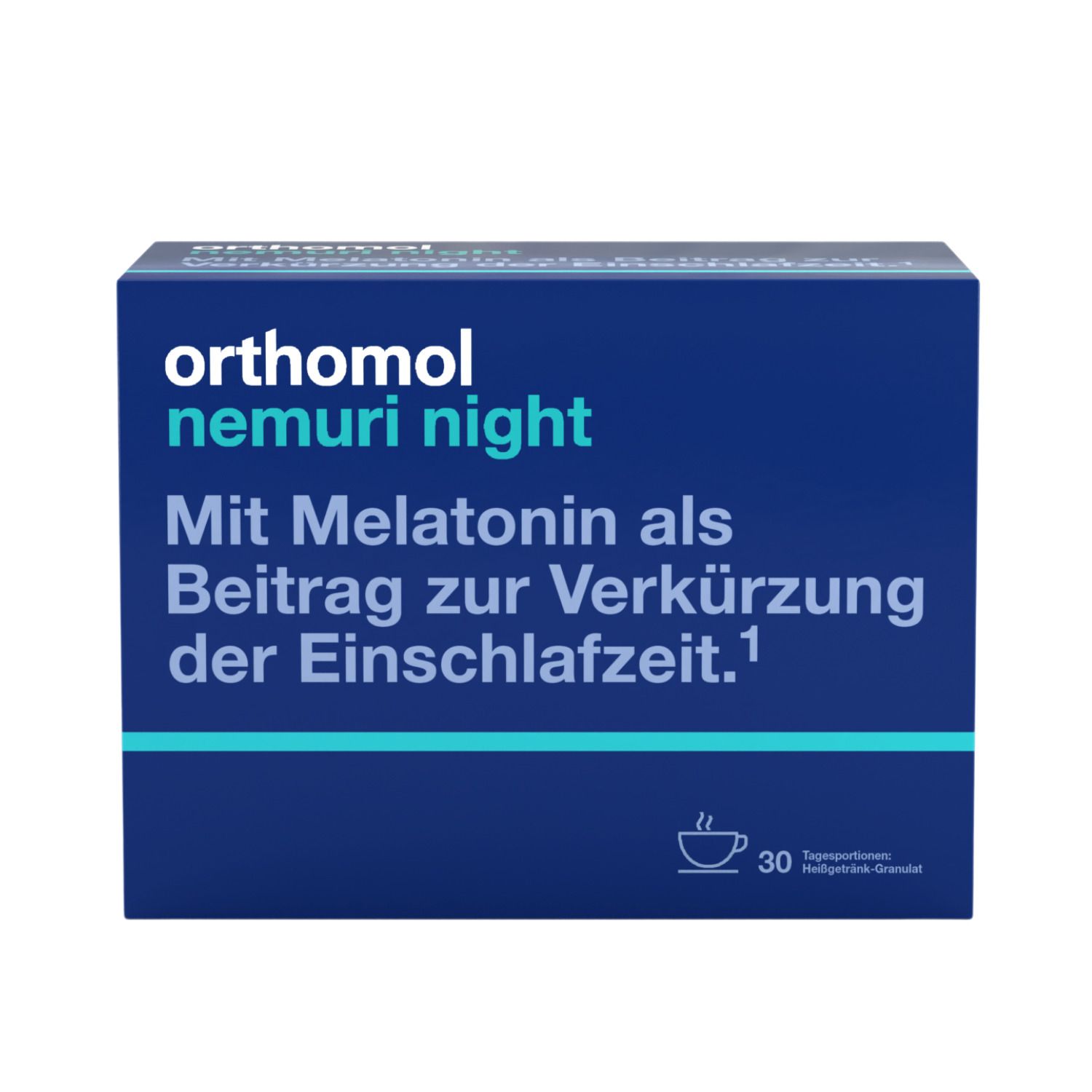 Orthomol Nemuri night - zur Verkürzung der Einschlafzeit - Heißgetränk mit Melatonin und Hopfen-Extrakt - Granulat
