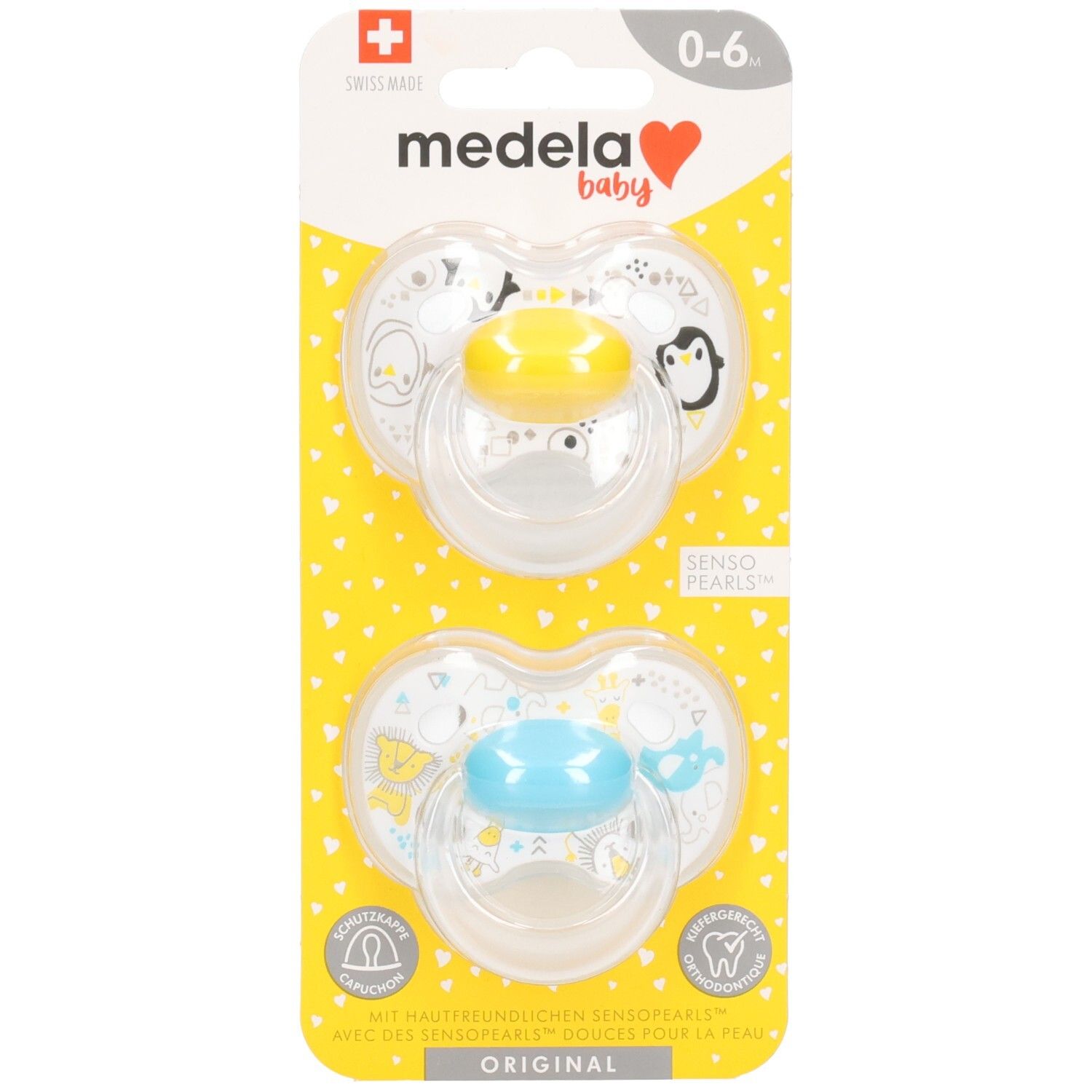 Medela Baby Original Schnuller Sunshine Yellow 0-6 Monate DUO 2 Schnuller