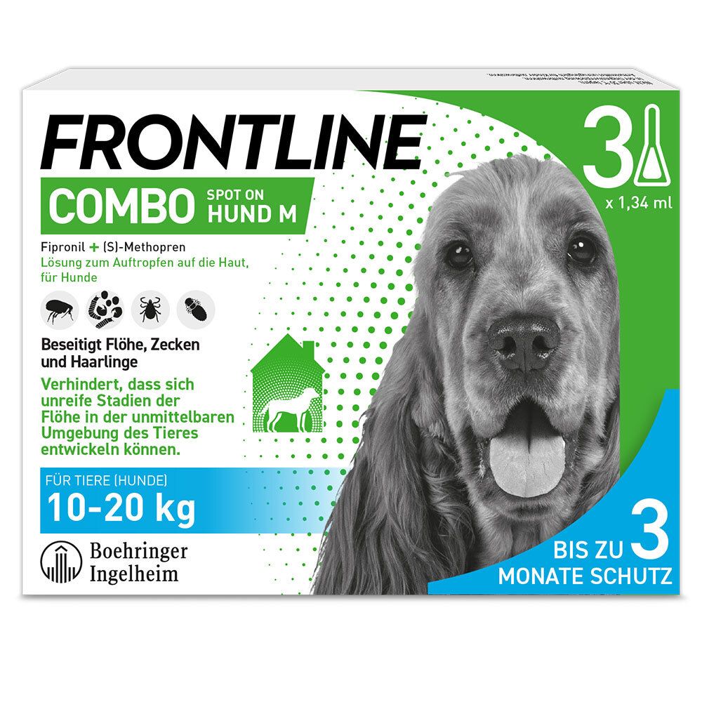 FRONTLINE COMBO® Spot on gegen Flöhe und Zecken Hund M 10-20kg