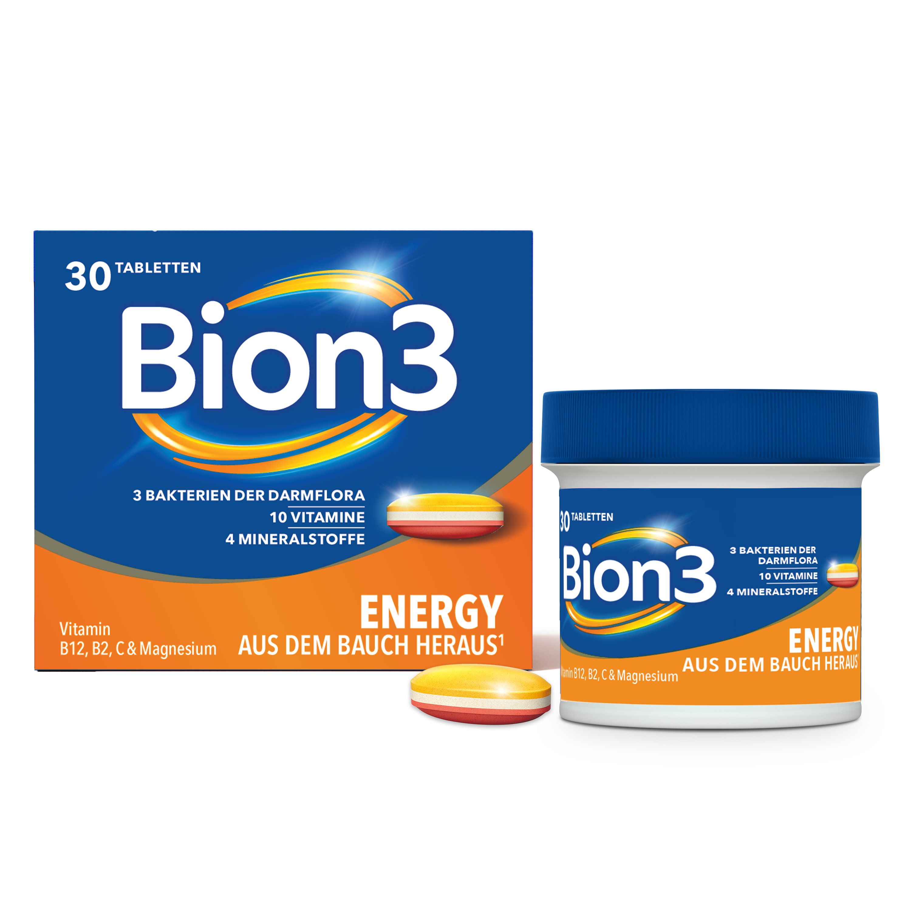 Bion3 Energy¹ Tabletten, Vitamin B12, C, Magnesium & Bakterienkulturen - Jetzt 33% Geld-zurück-Aktion ¹¹