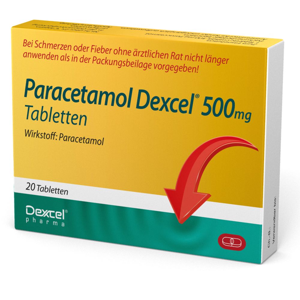 Paracetamol Dexcel® 500 mg, bei leichten bis mäßig starken Schmerzen