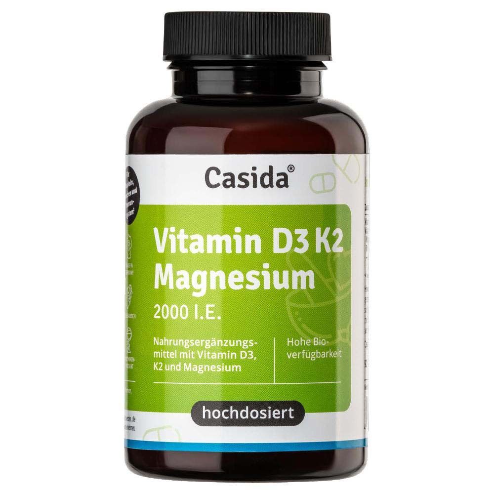 Casida Vitamin D3 K2 Magnesium Kapseln 2000 I.E. – hochdosiertes D3, K2 & Magnesium
