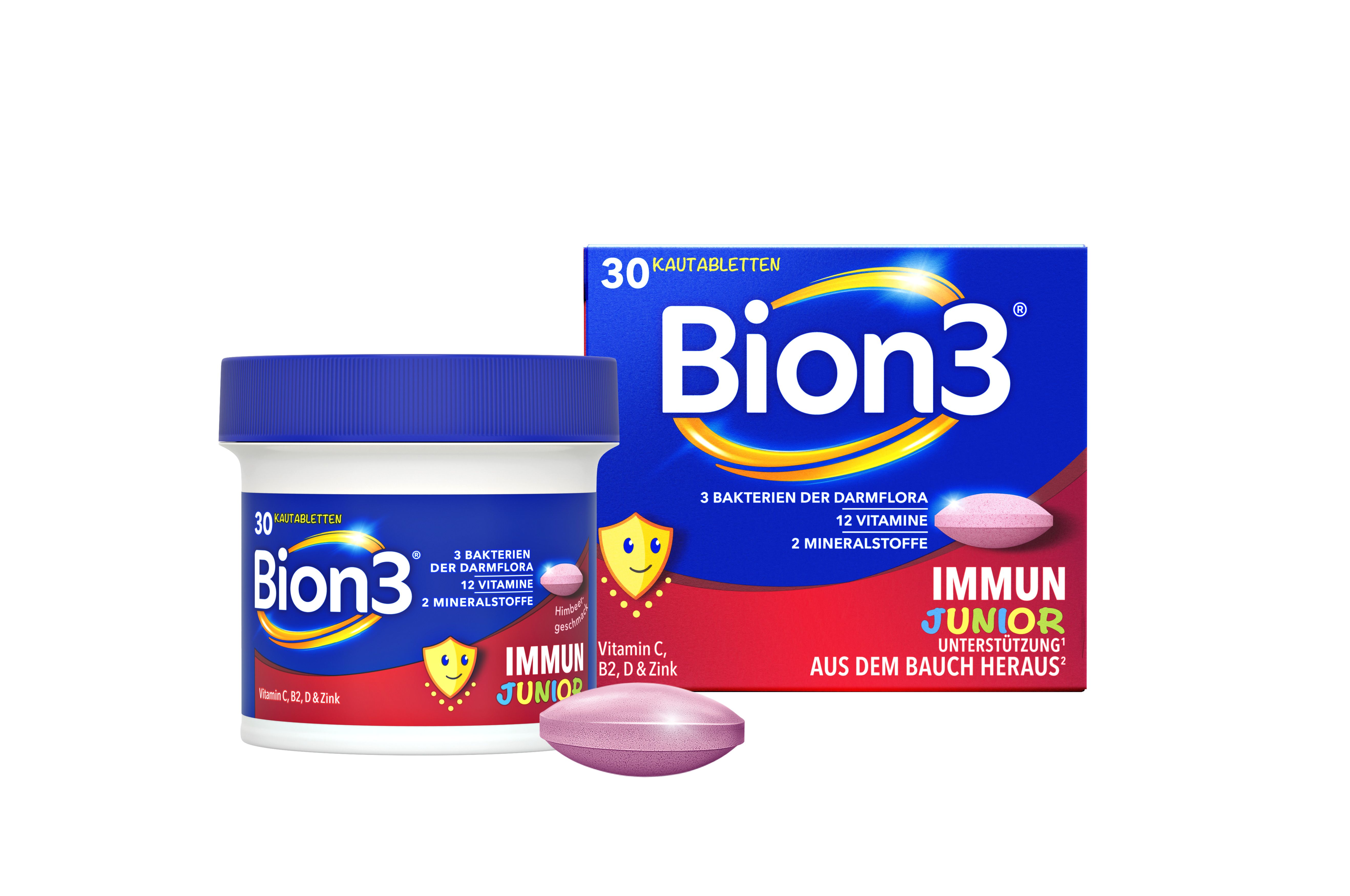 Bion3 Immun Junior Kautabletten für Kinder ab 4 Jahren, Vitamin C, D, Zink & Bakterienkulturen - Jetzt 33% Geld-zurück-Aktion ¹¹