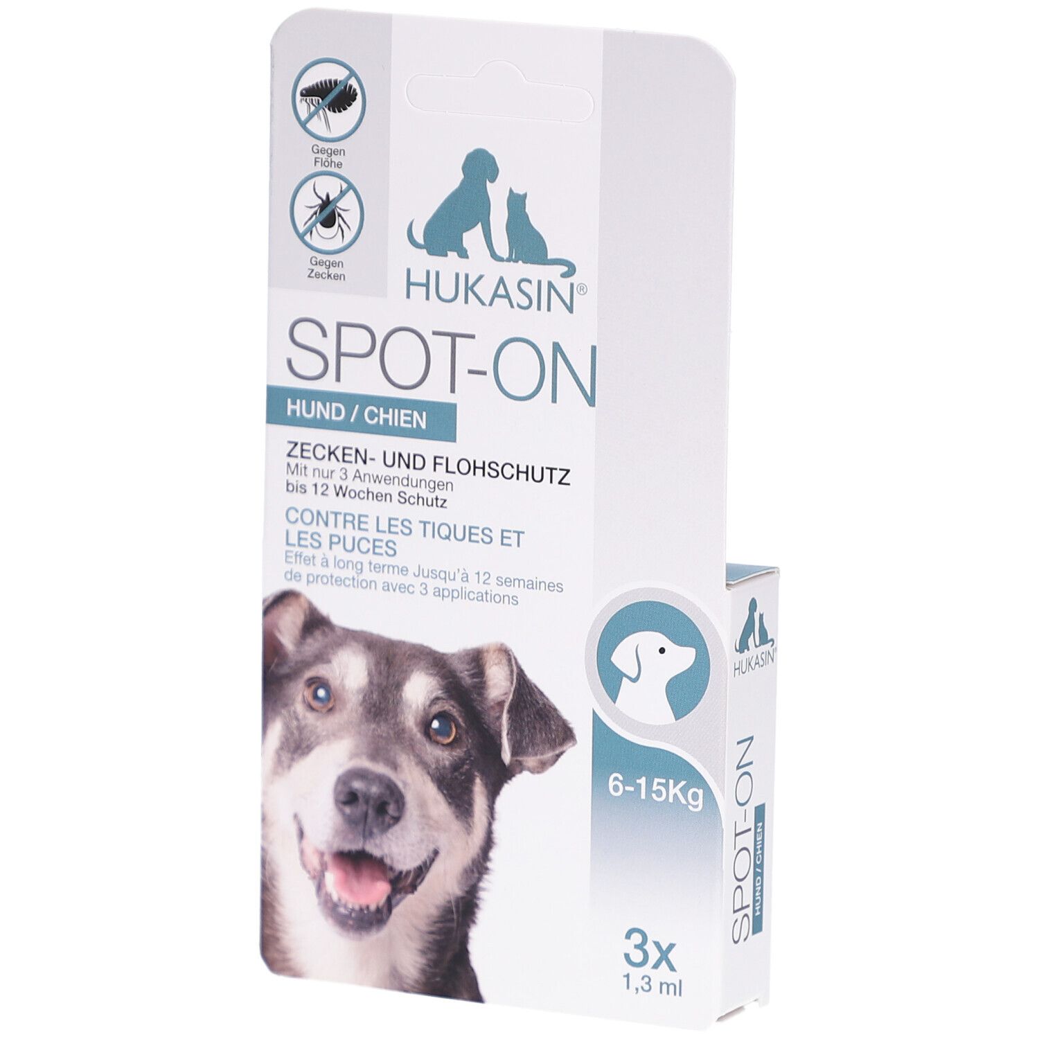 Hukasin® Spot On Hund - Zecken- und Floh Schutz - langanhaltender Zeckenschutz Hund & Flohmittel Hund bis zu 12 Wochen, für die Gesundheit Ihres Hundes