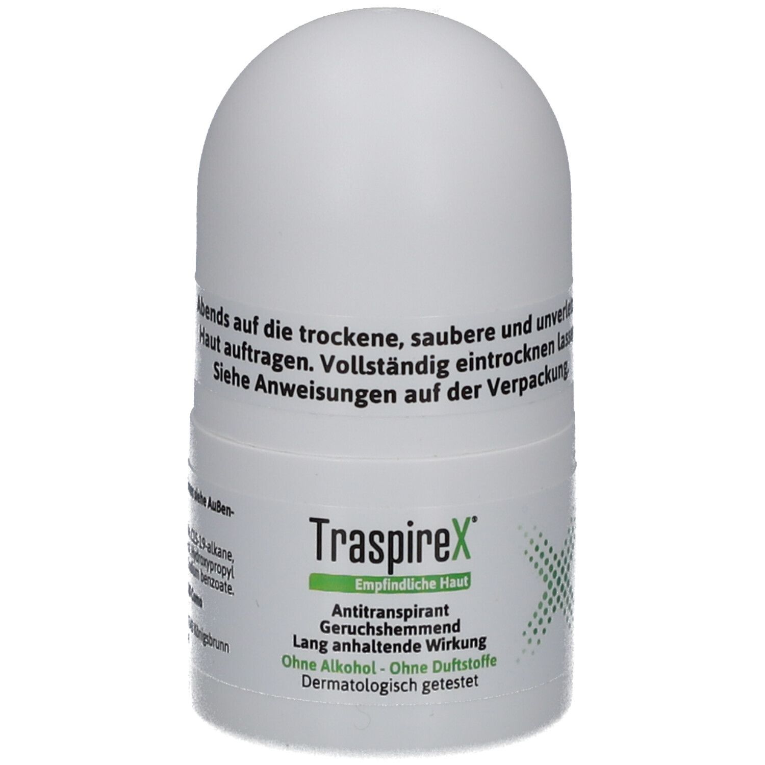 TraspireX® Deo-Roller für empfindliche Haut ohne Alkohol und Duftstoffe