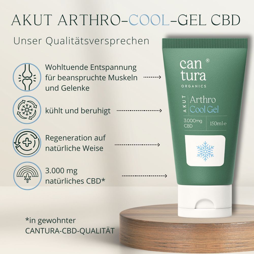CBD GEL COOL : Das ARTHRO AKUT GEL von CANTURA® als CBD Kühl-Gel bei Muskel- und Gelenkbeschwerden