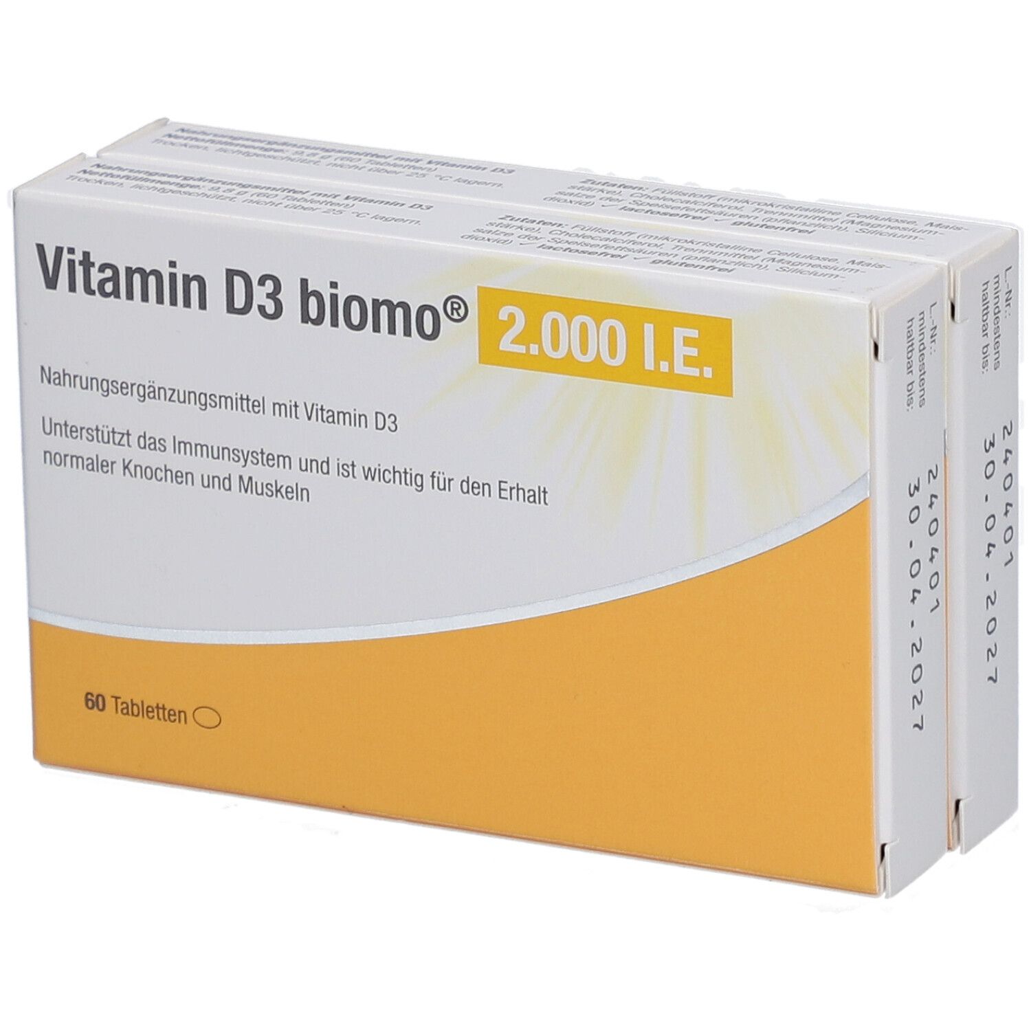 Vitamin D3 biomo 2.000 I.E. Kapseln Nahrungsergänzungsmittel
