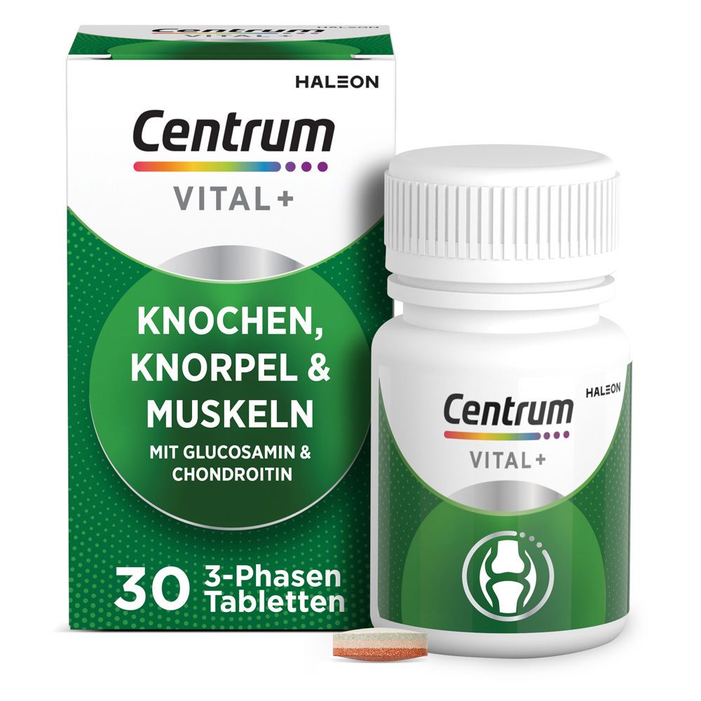 Centrum Vital+ Knochen, Knorpel & Muskeln, für körperliche Leistungsfähigkeit & Zellregeneration**, Glucosamin, Chondroitin, Magnesium, Vitamin D, Vitamin C