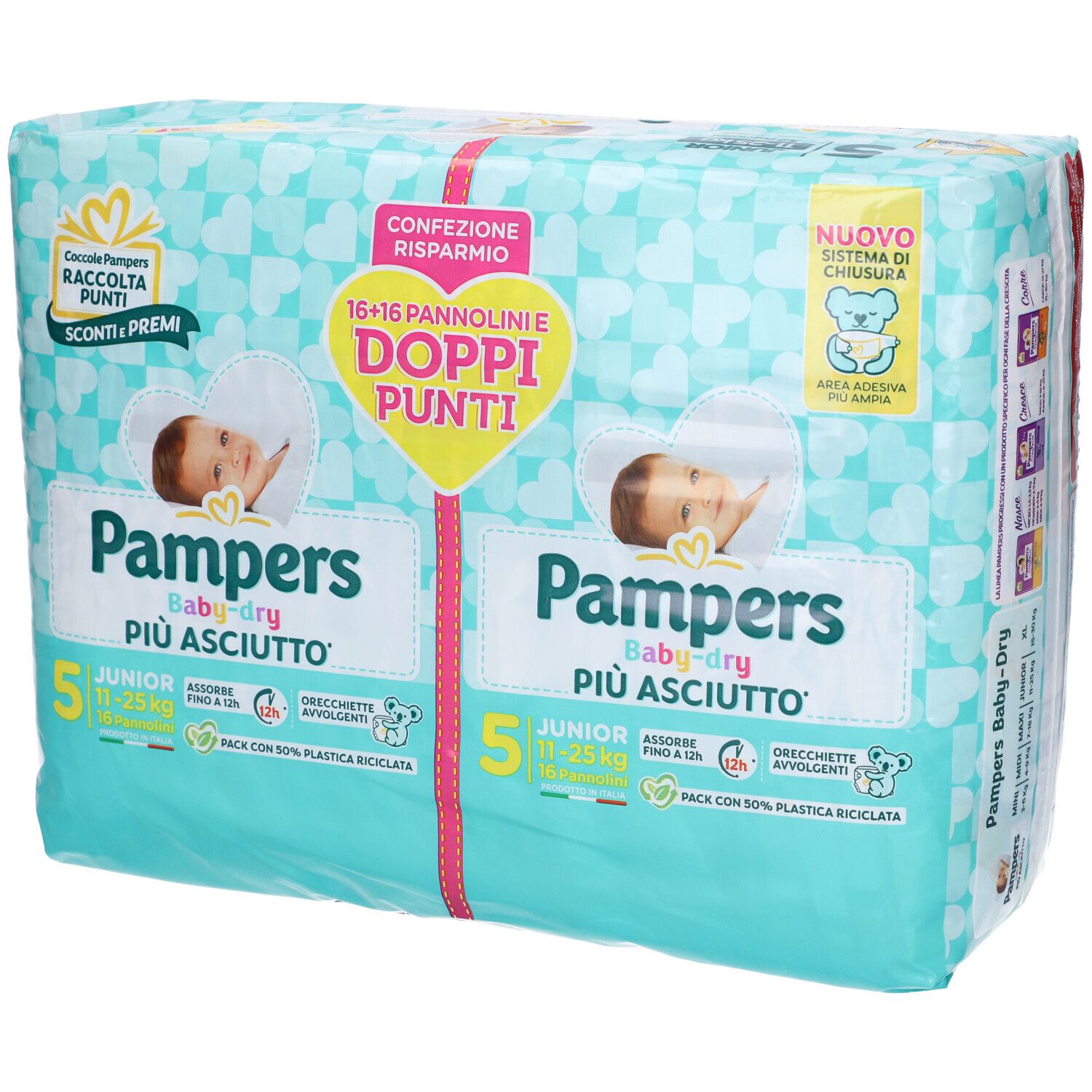 Pampers Baby Dry Windel Duo Downcount Junior 32 Stück Pampers