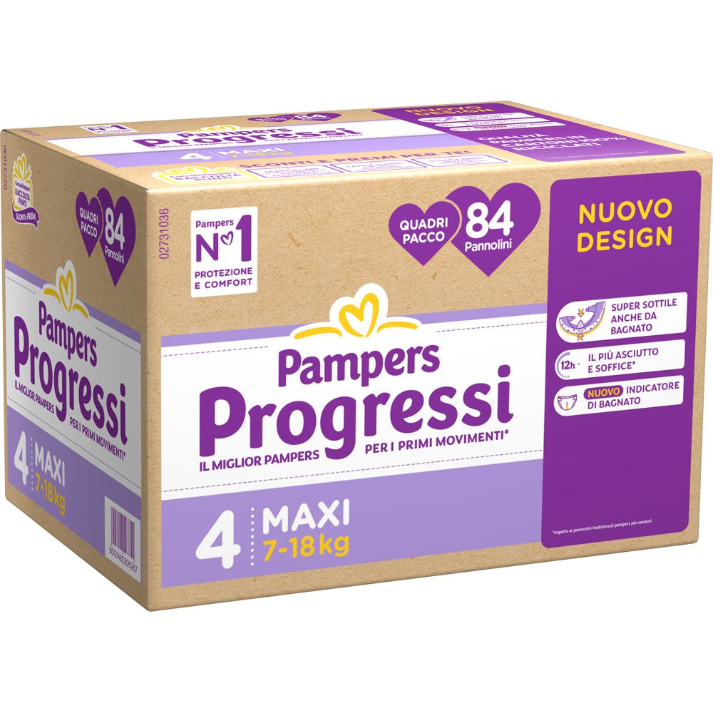 Pampers Quadri Progressi Maxi 7-18 Kg