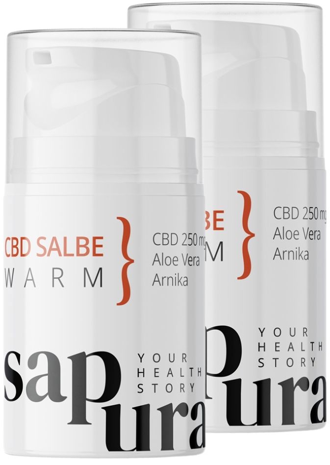 Cannabis CBD Gel 250mg | 2er Set | CBD Wärmesalbealbe extra stark | SAPURA®